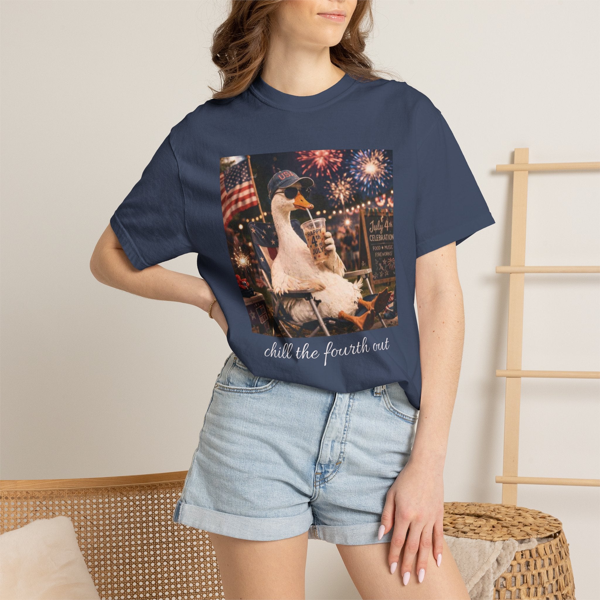 Fourth of July Duck T-Shirt — "Chill the Fourth Out"
