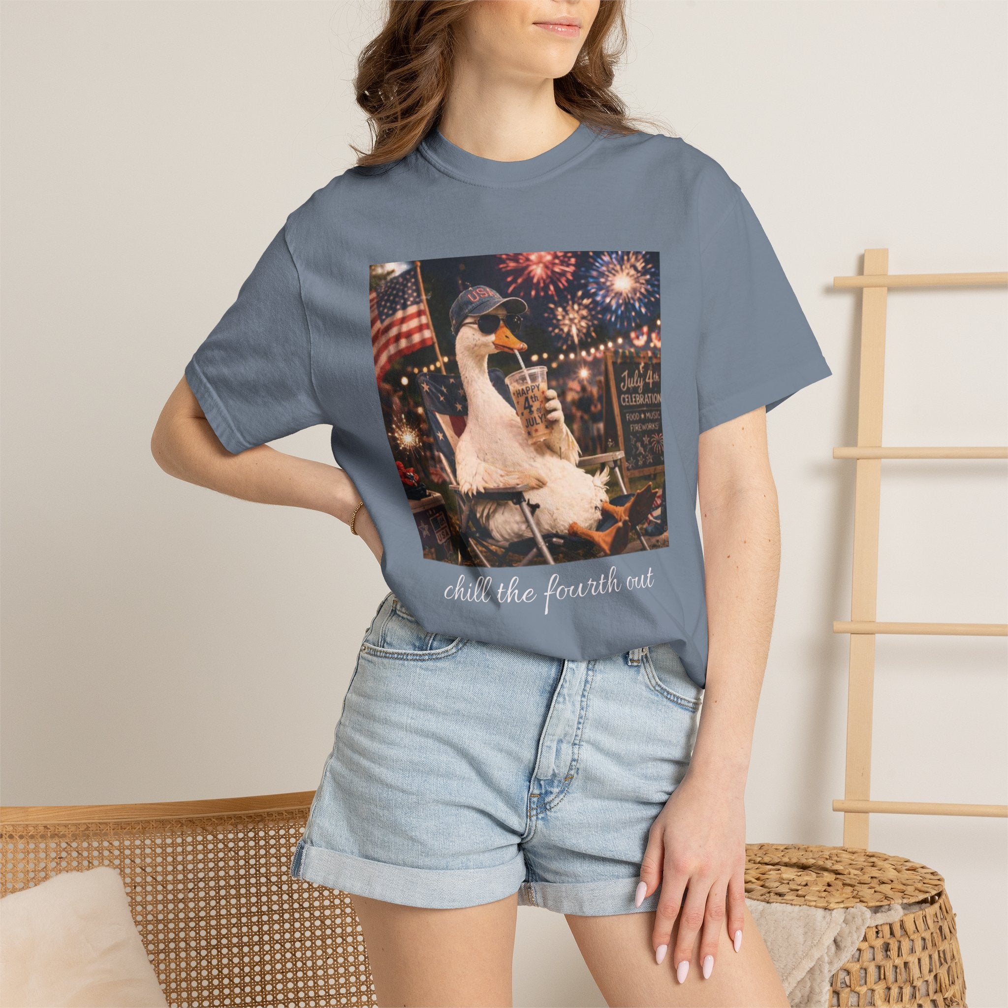 Fourth of July Duck T-Shirt — "Chill the Fourth Out"