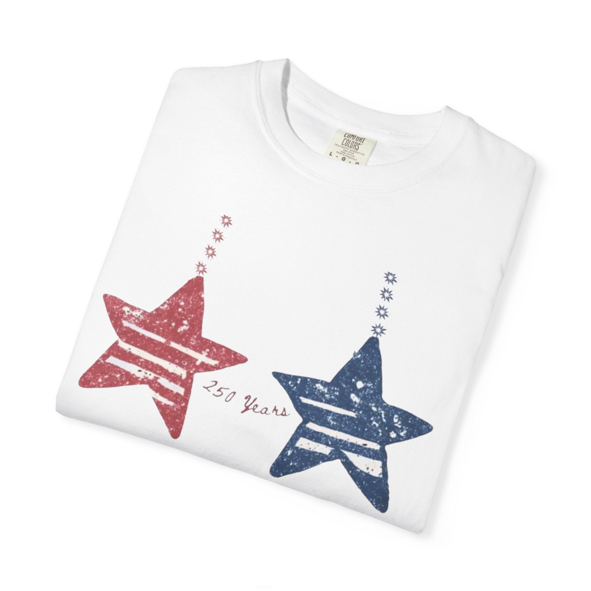 Patriotic Red & Blue Star Graphic T-Shirt
