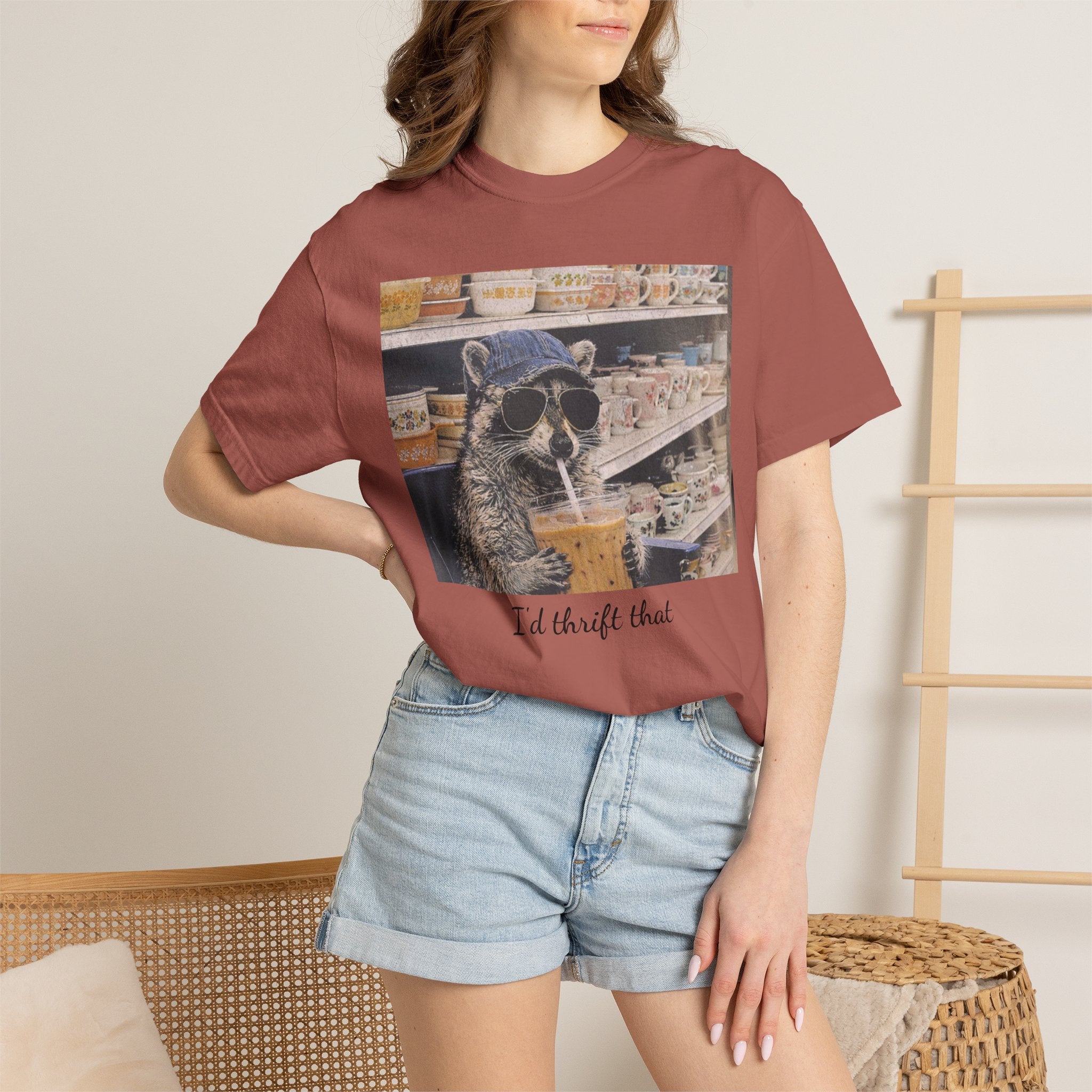 Raccoon Thrift Finds Tee — "I’d thrift that" Graphic T-Shirt