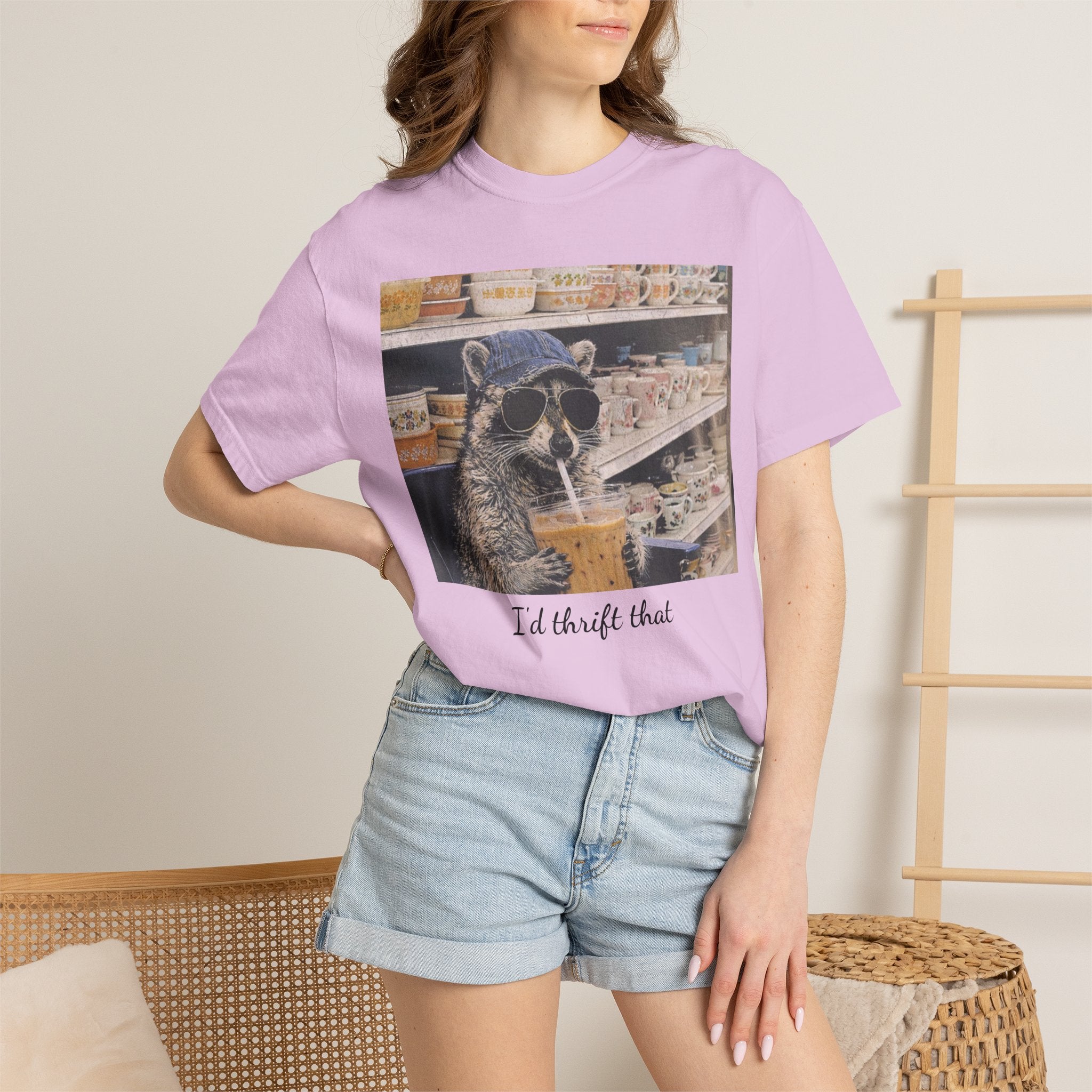 Raccoon Thrift Finds Tee — "I’d thrift that" Graphic T-Shirt