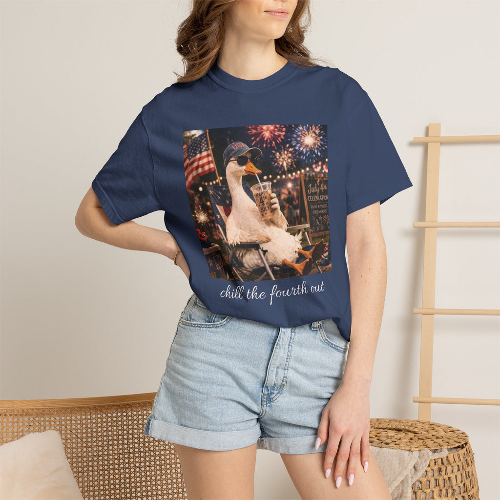 Fourth of July Duck T-Shirt — "Chill the Fourth Out"