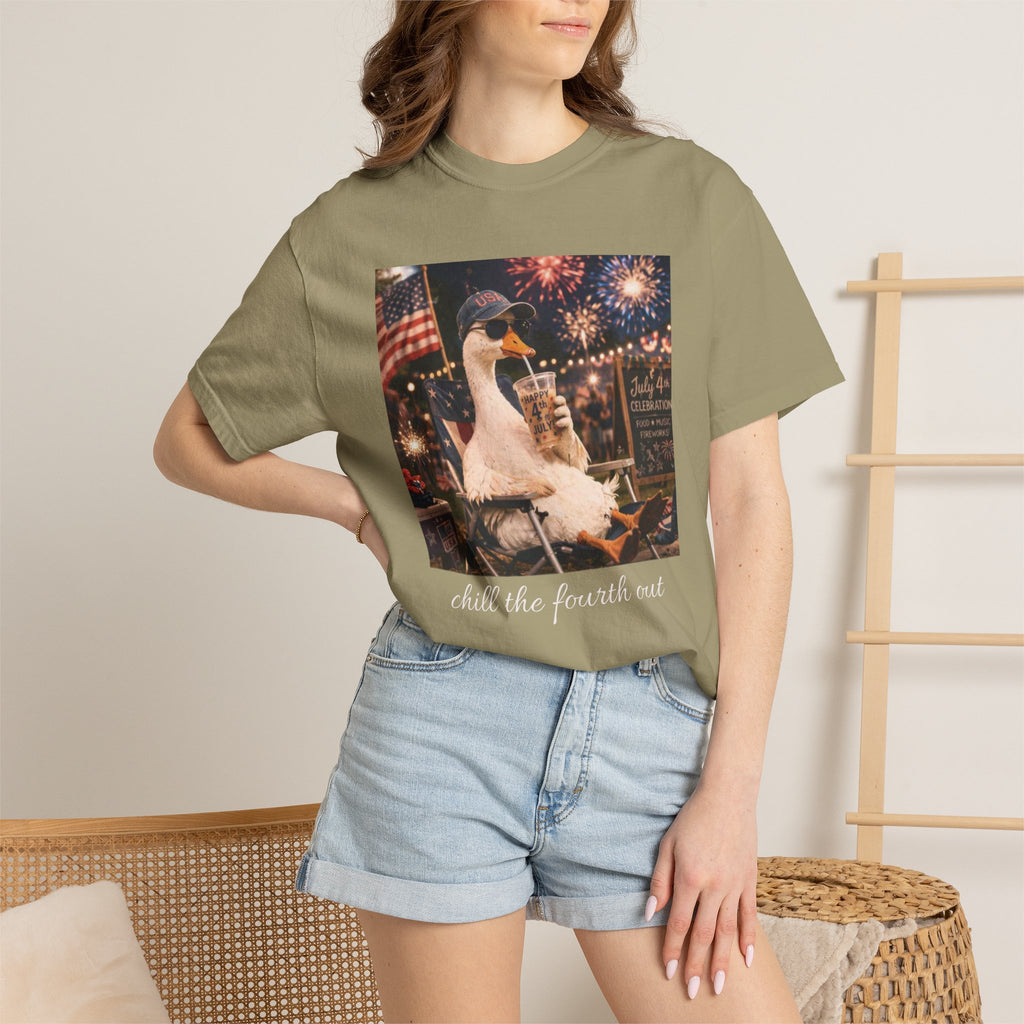 Fourth of July Duck T-Shirt — "Chill the Fourth Out"