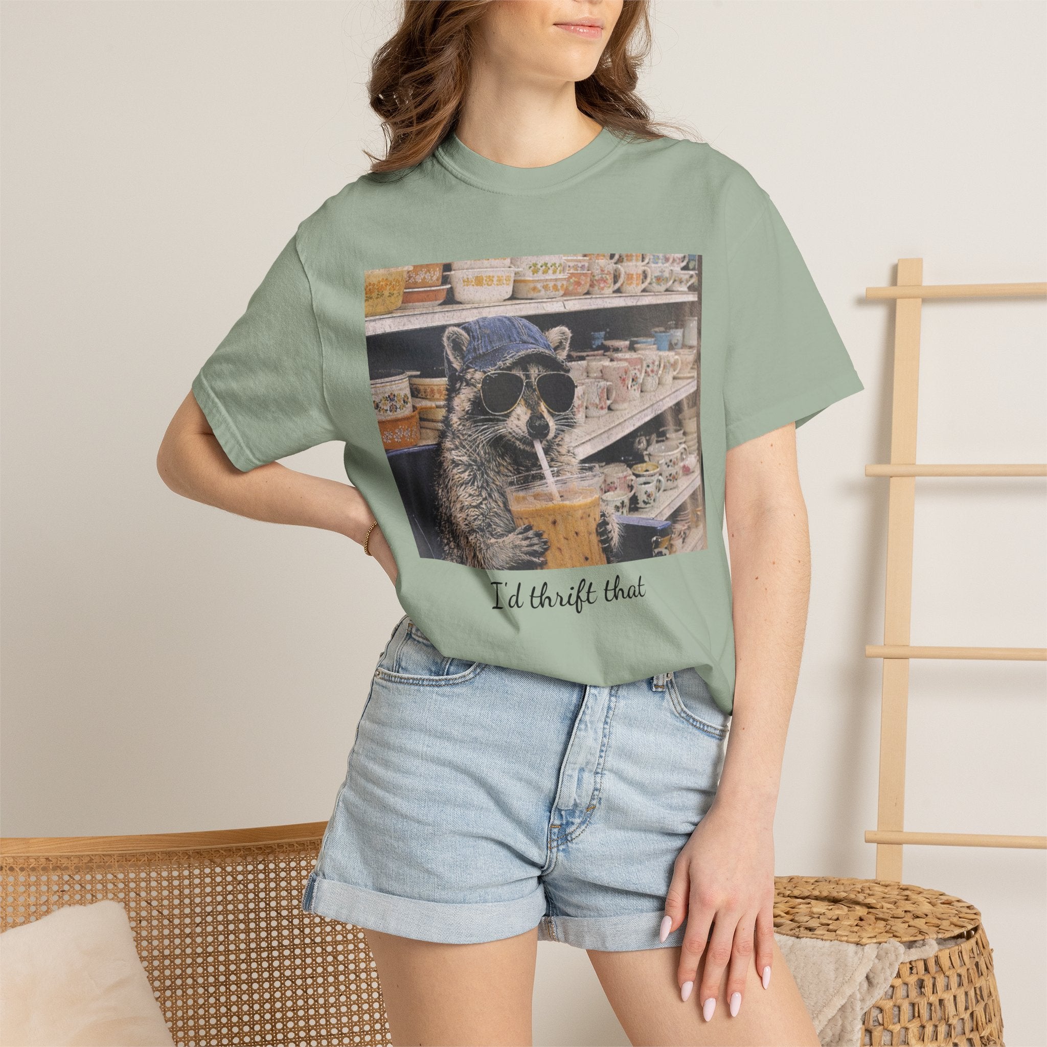 Raccoon Thrift Finds Tee — "I’d thrift that" Graphic T-Shirt