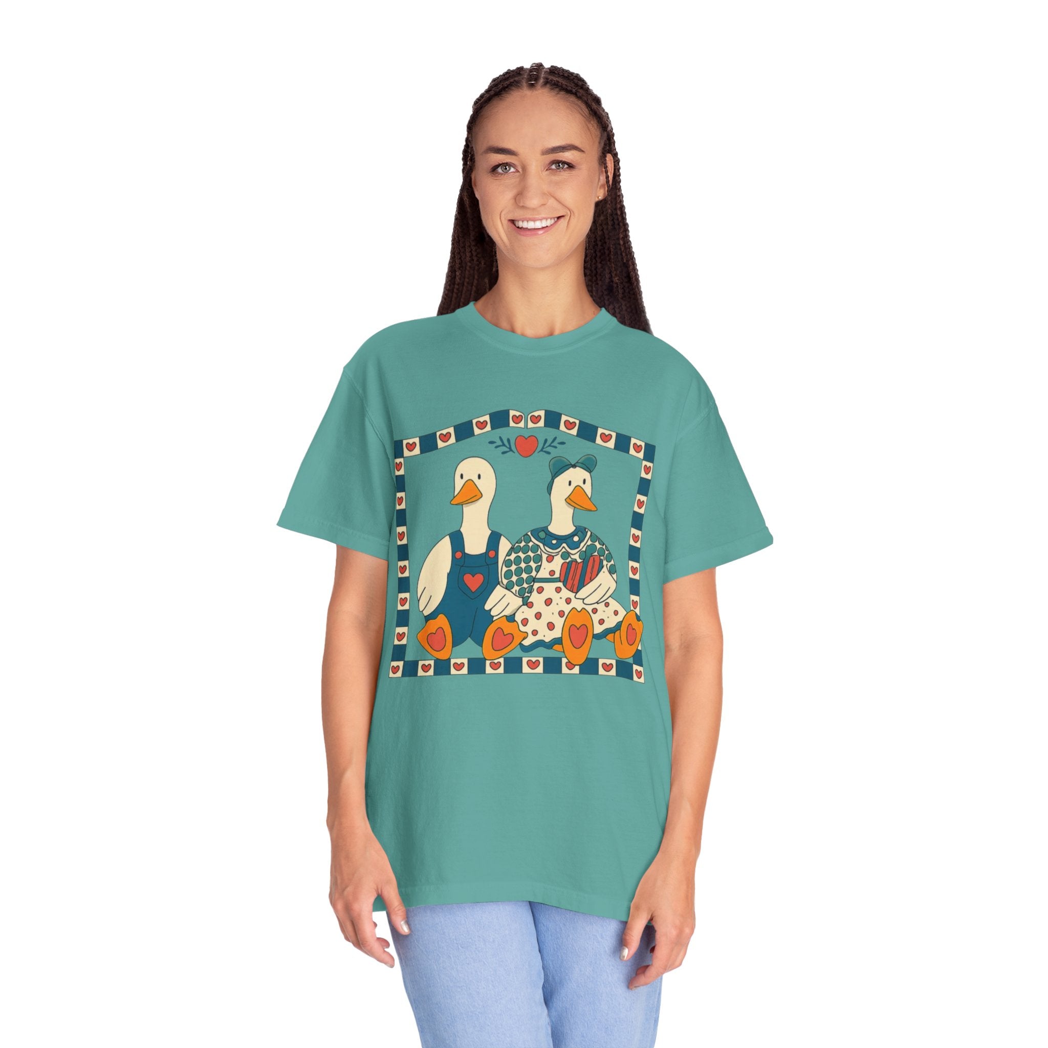 Folk Art Goose Couple T-Shirt