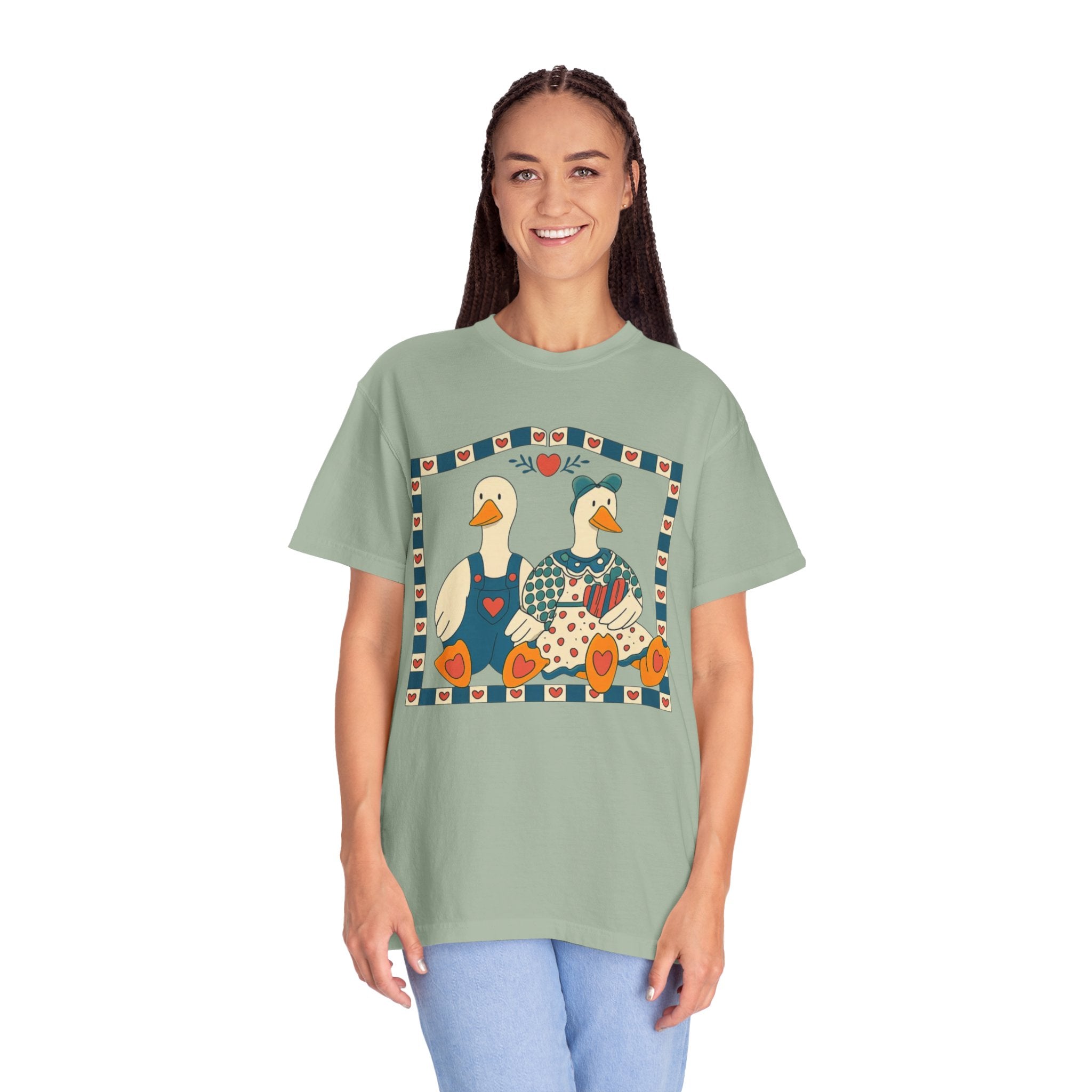 Folk Art Goose Couple T-Shirt