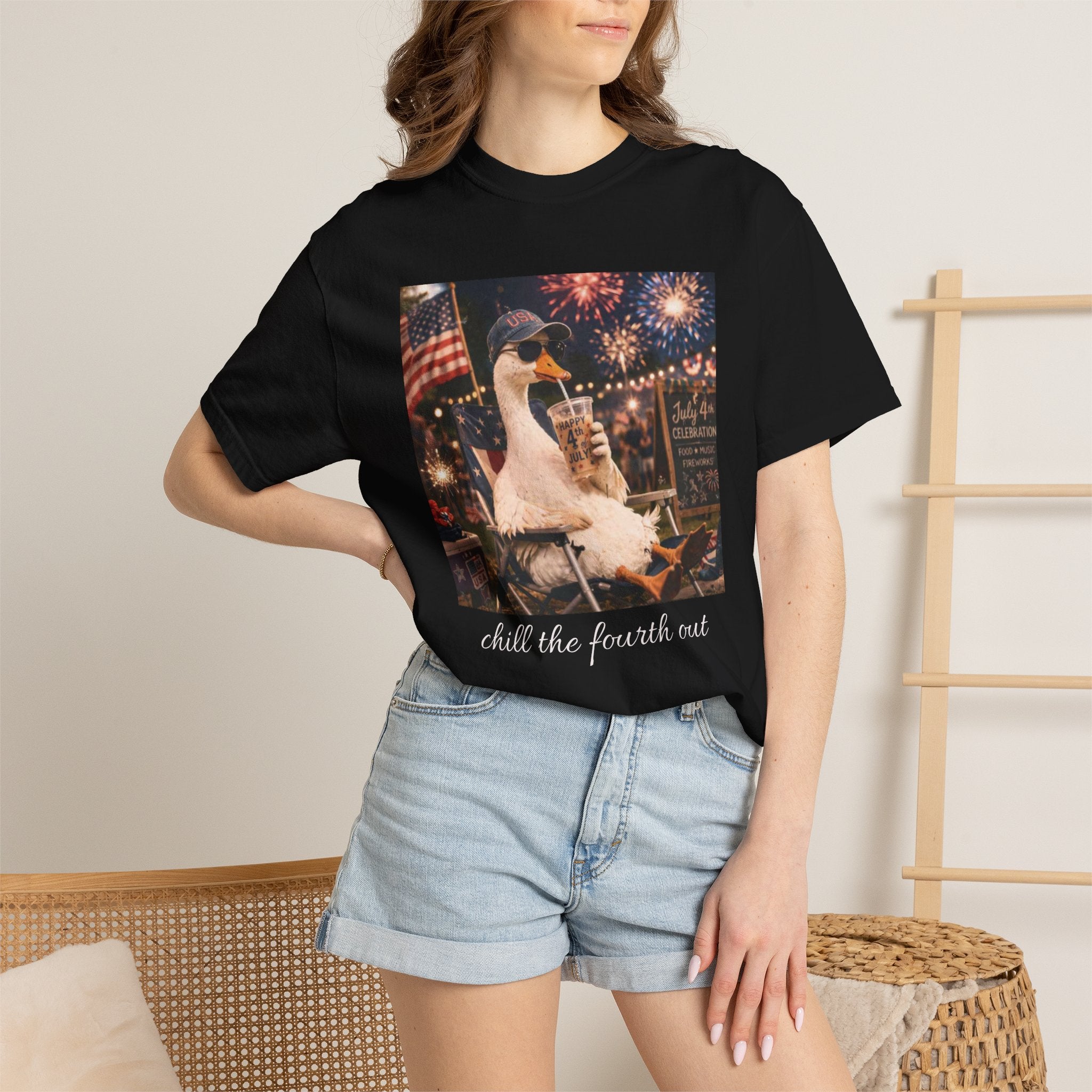 Fourth of July Duck T-Shirt — "Chill the Fourth Out"
