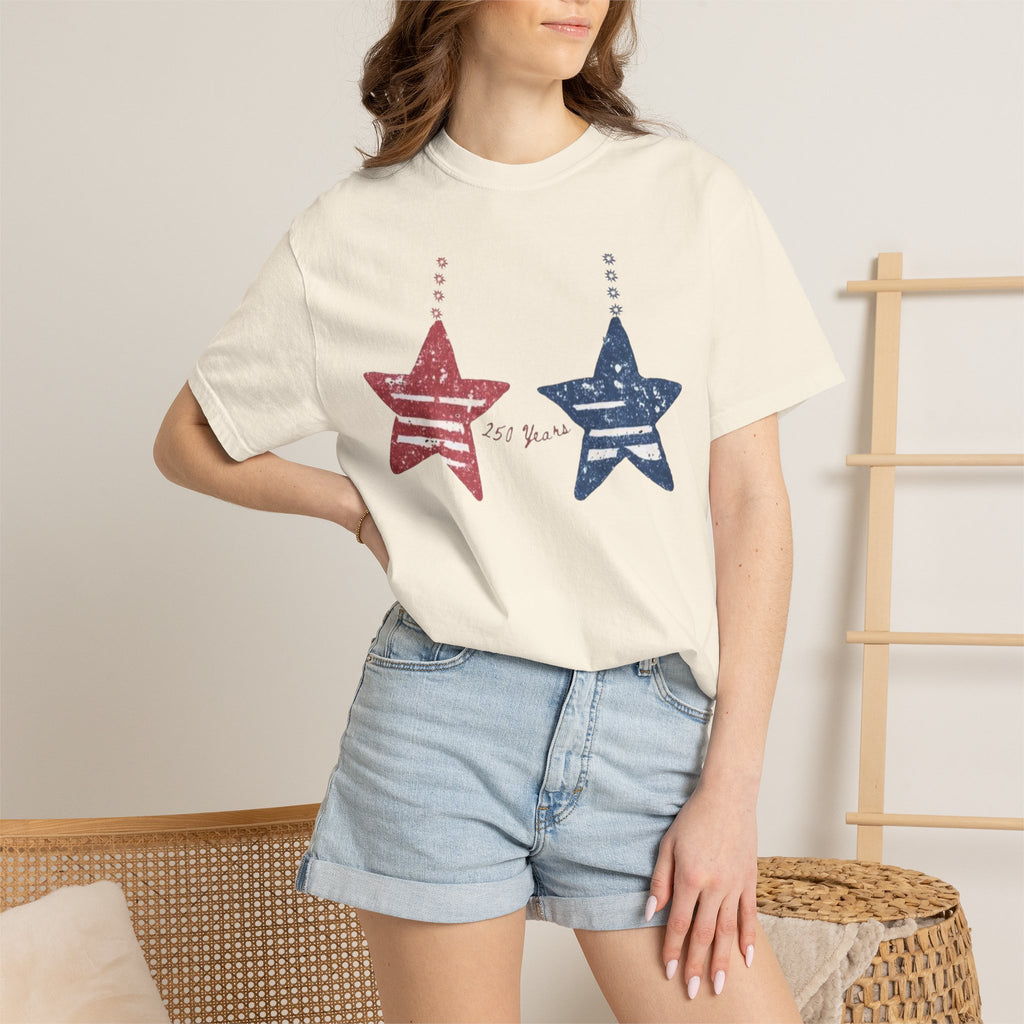 Patriotic Red & Blue Star Graphic T-Shirt