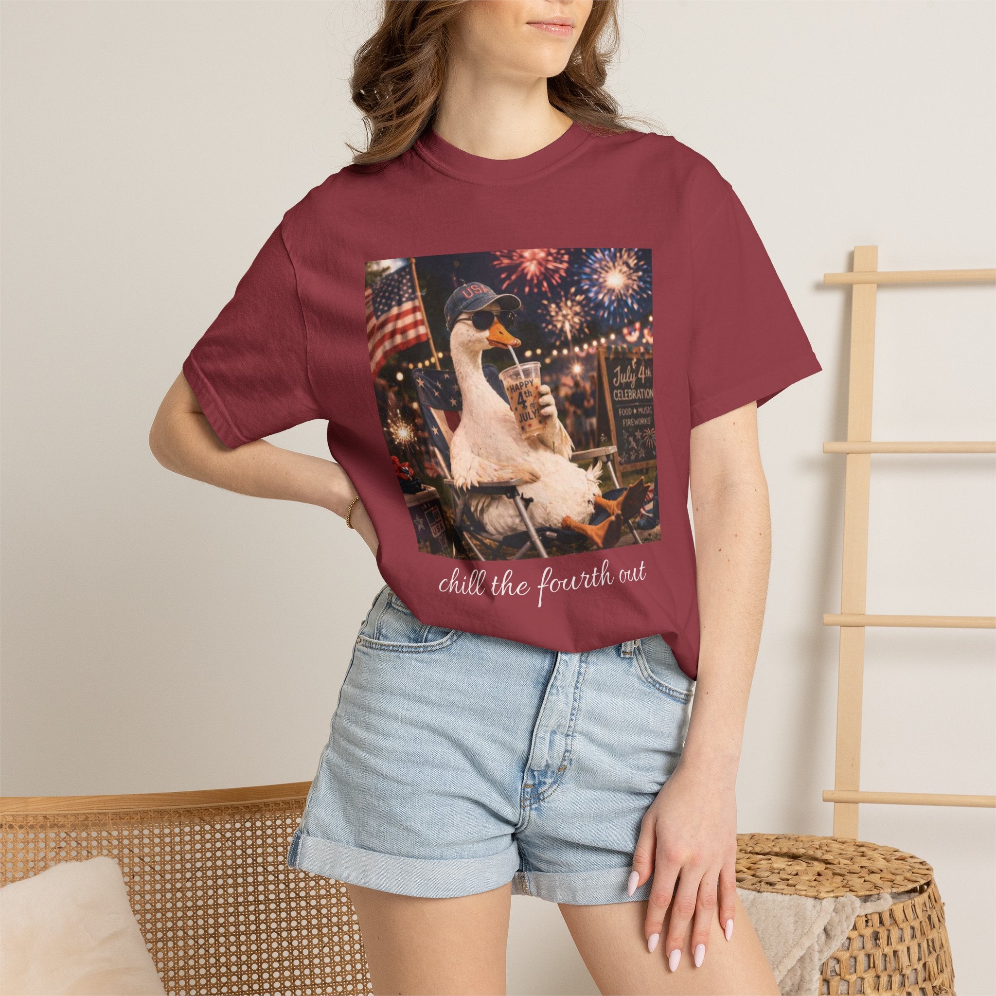 Fourth of July Duck T-Shirt — "Chill the Fourth Out"