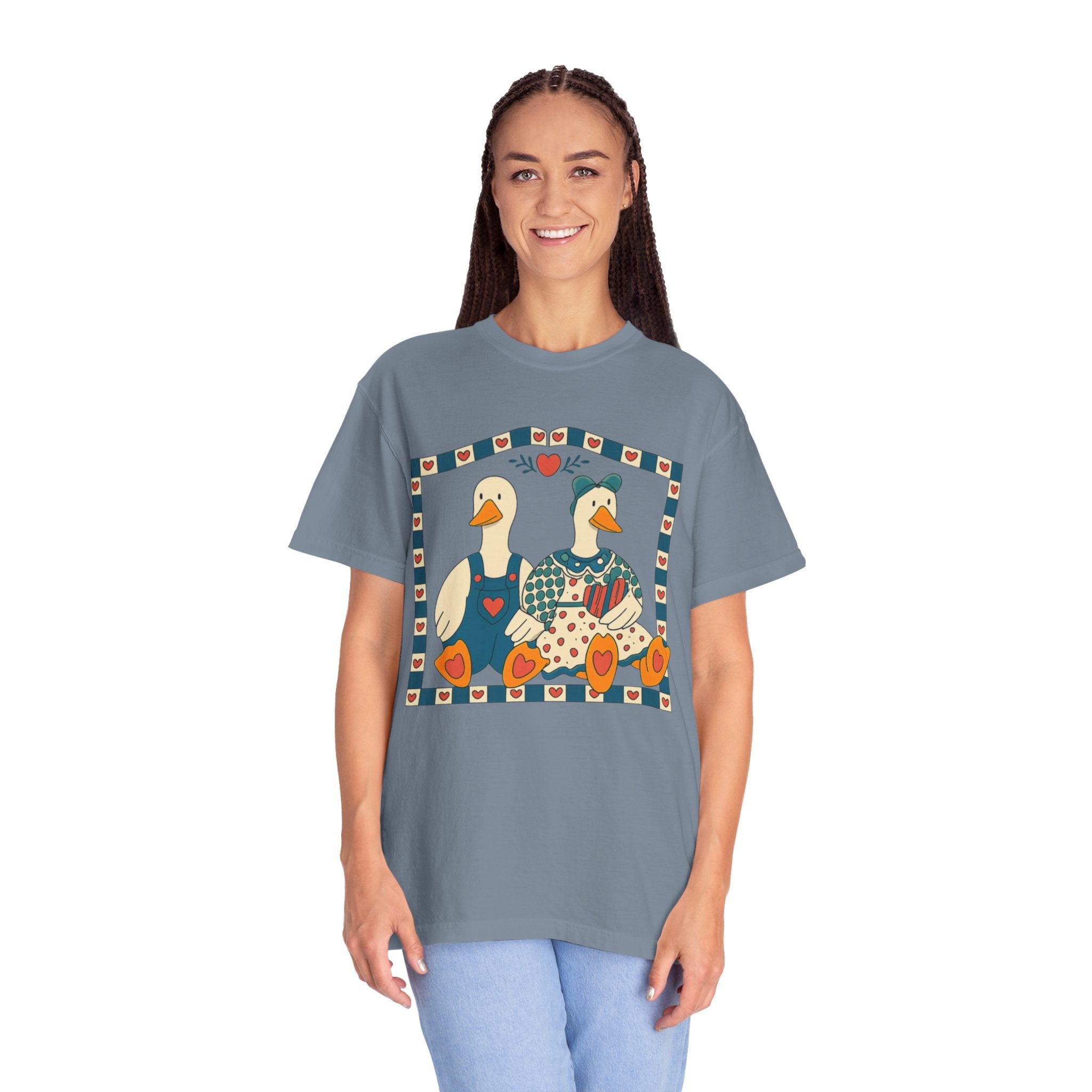 Folk Art Goose Couple T-Shirt