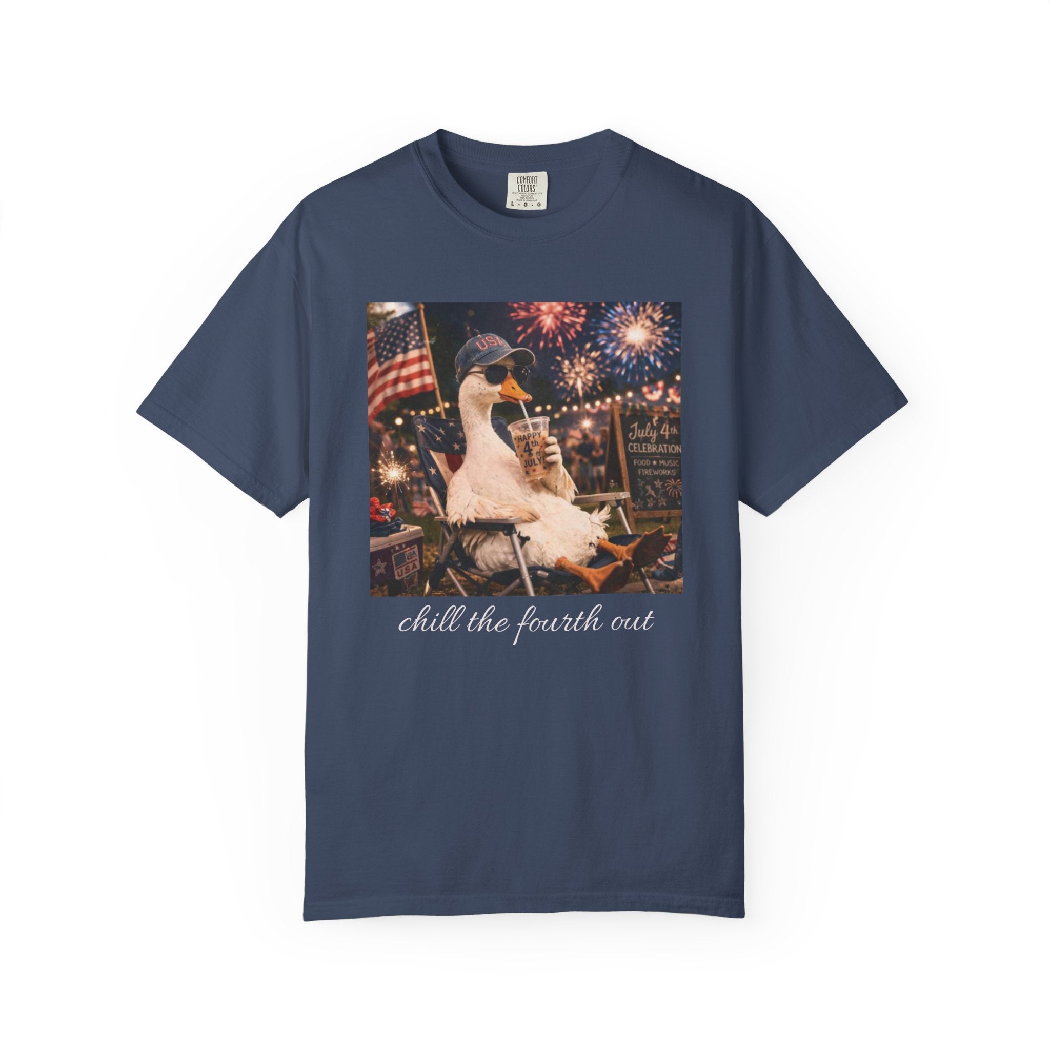 Fourth of July Duck T-Shirt — "Chill the Fourth Out"