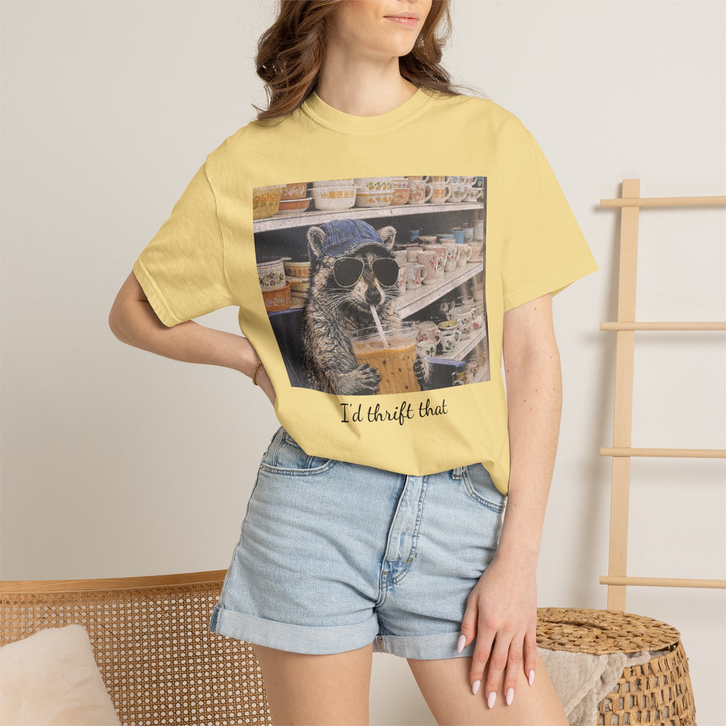 Raccoon Thrift Finds Tee — "I’d thrift that" Graphic T-Shirt