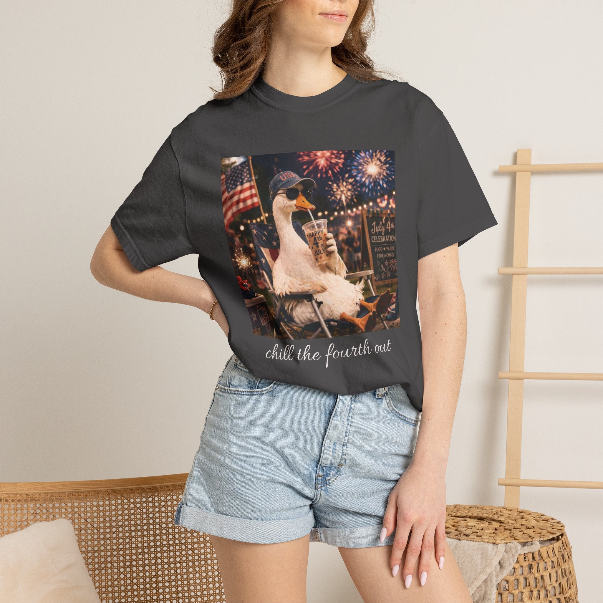 Fourth of July Duck T-Shirt — "Chill the Fourth Out"