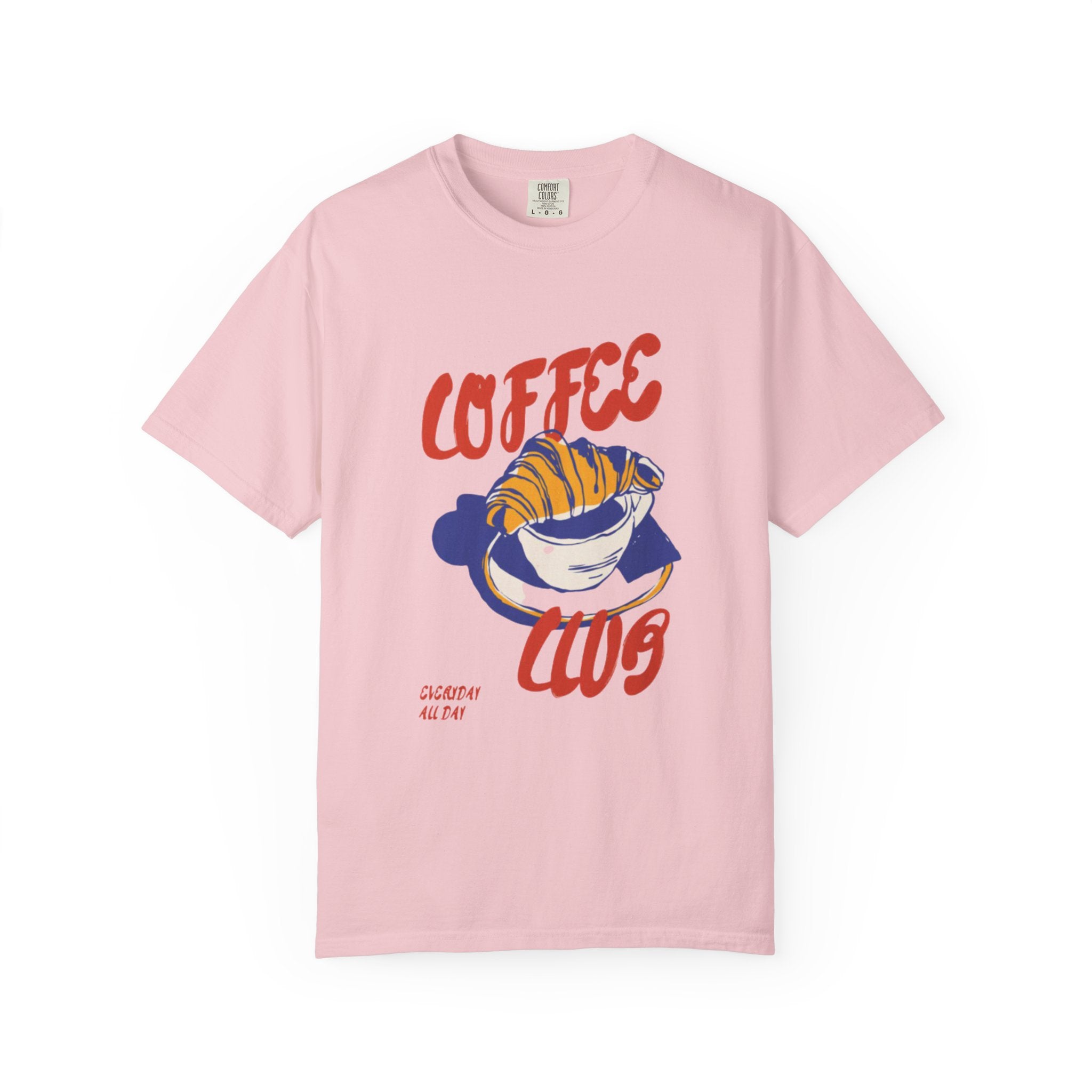 Coffee Club T-Shirt  Retro Croissant & Mug Graphic Tee