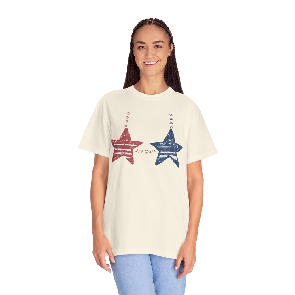 Patriotic Red & Blue Star Graphic T-Shirt