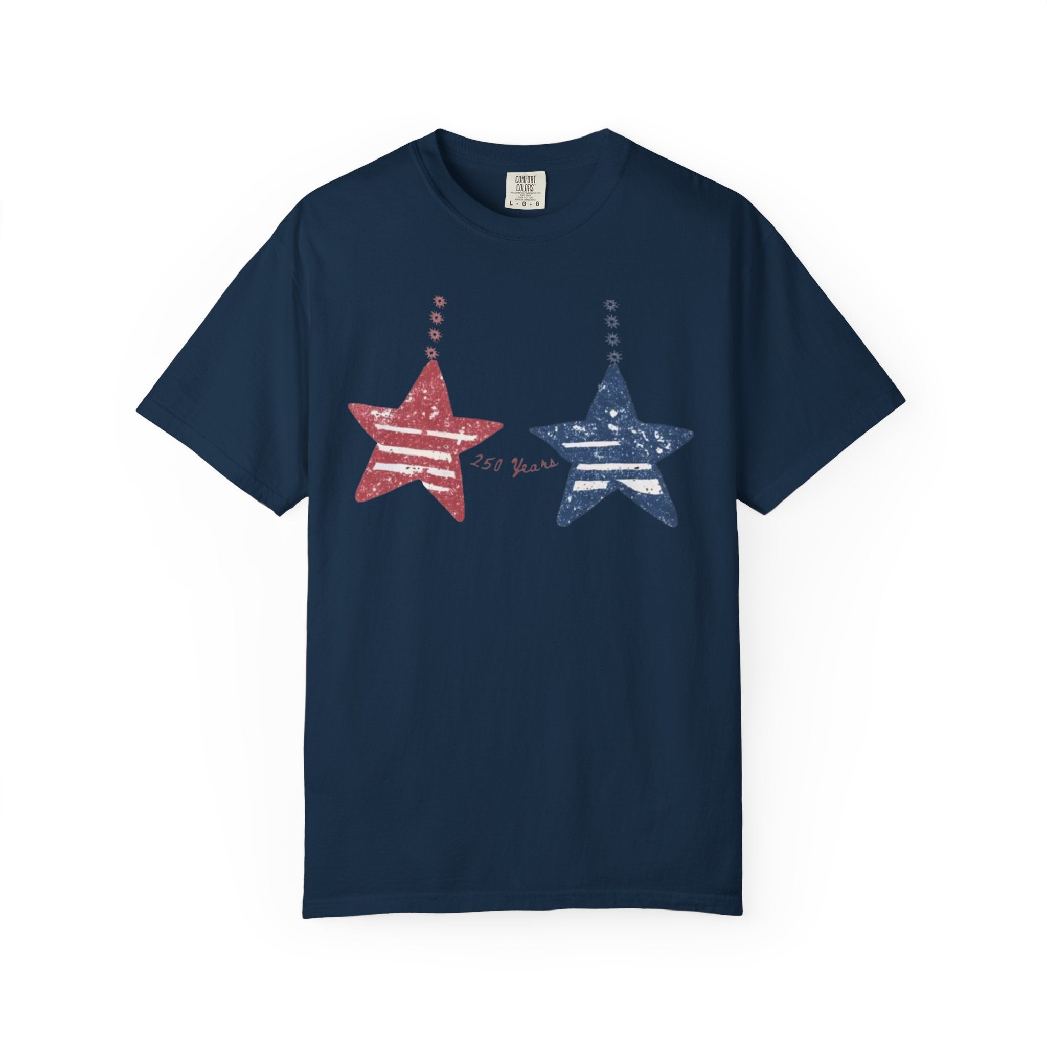 Patriotic Red & Blue Star Graphic T-Shirt