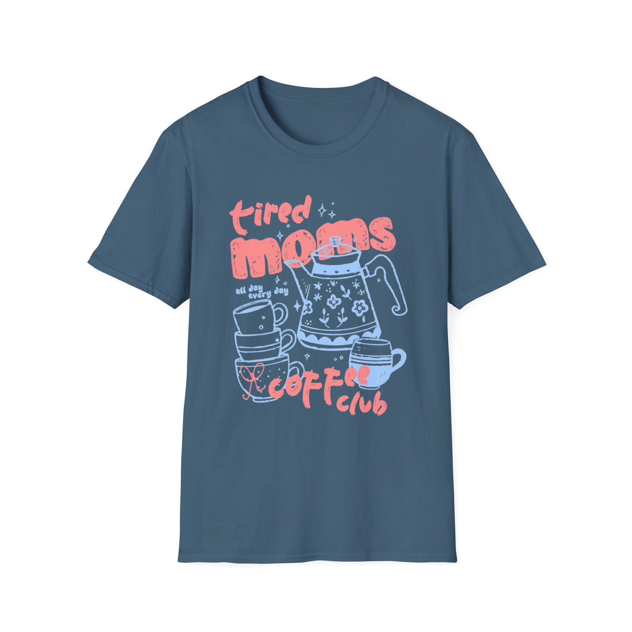 "Tired Moms Coffee Club" Cute Retro Coffee Graphic Tee