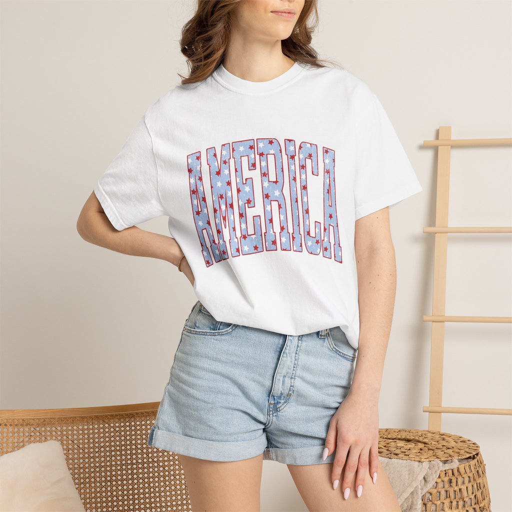 America Graphic T-Shirt — Patriotic Stars & Stripes Tee
