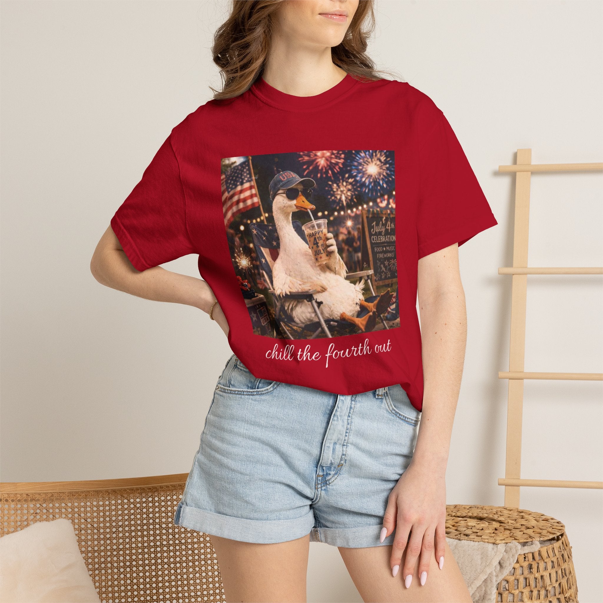 Fourth of July Duck T-Shirt — "Chill the Fourth Out"