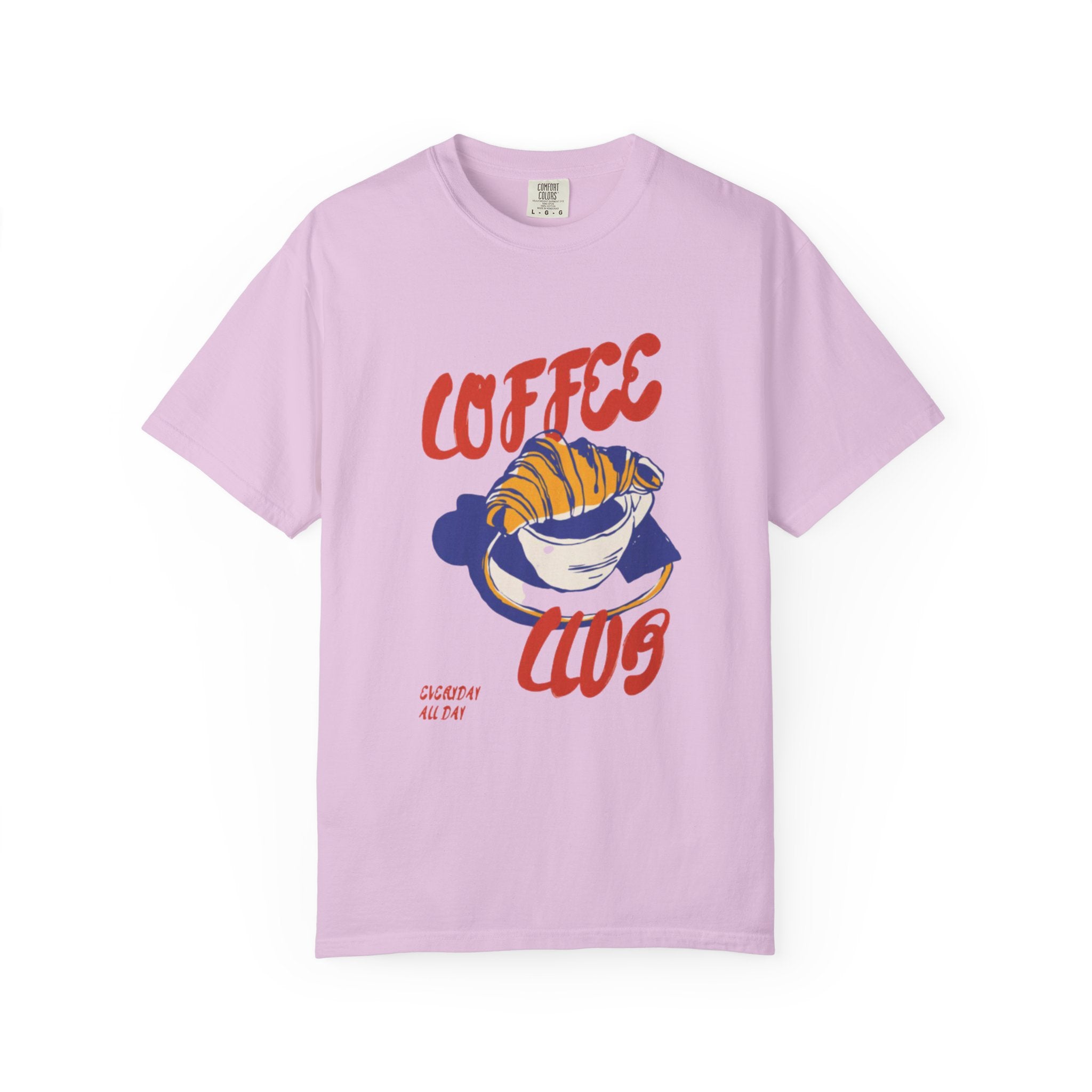 Coffee Club T-Shirt  Retro Croissant & Mug Graphic Tee