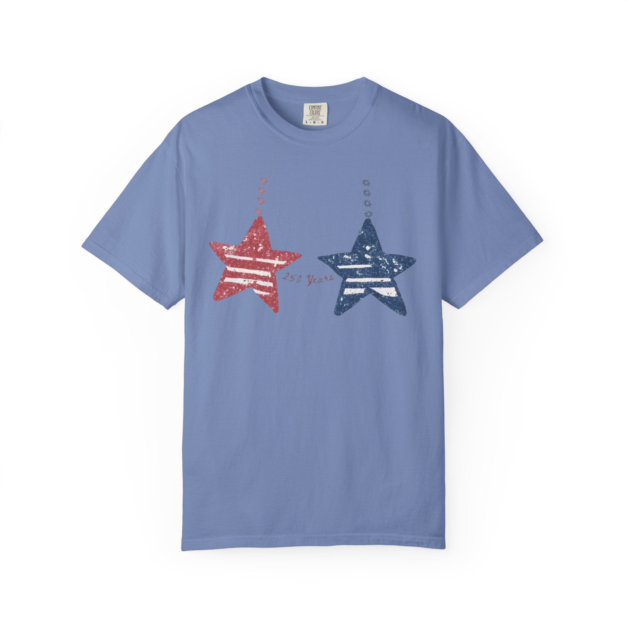 Patriotic Red & Blue Star Graphic T-Shirt