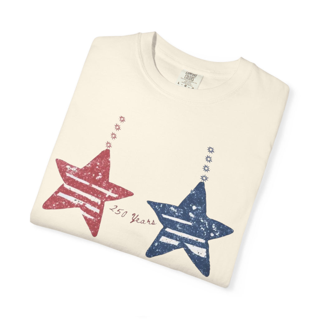 Patriotic Red & Blue Star Graphic T-Shirt