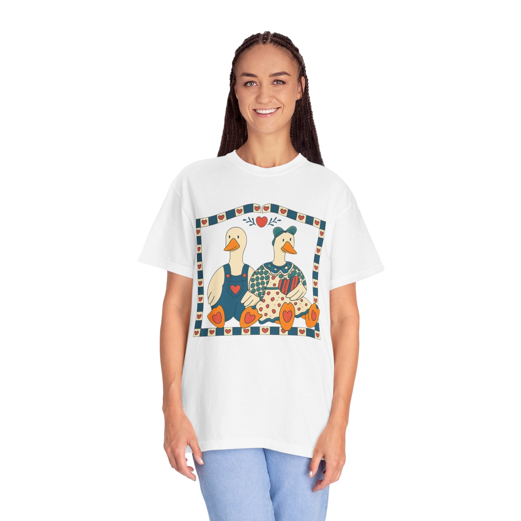 Folk Art Goose Couple T-Shirt