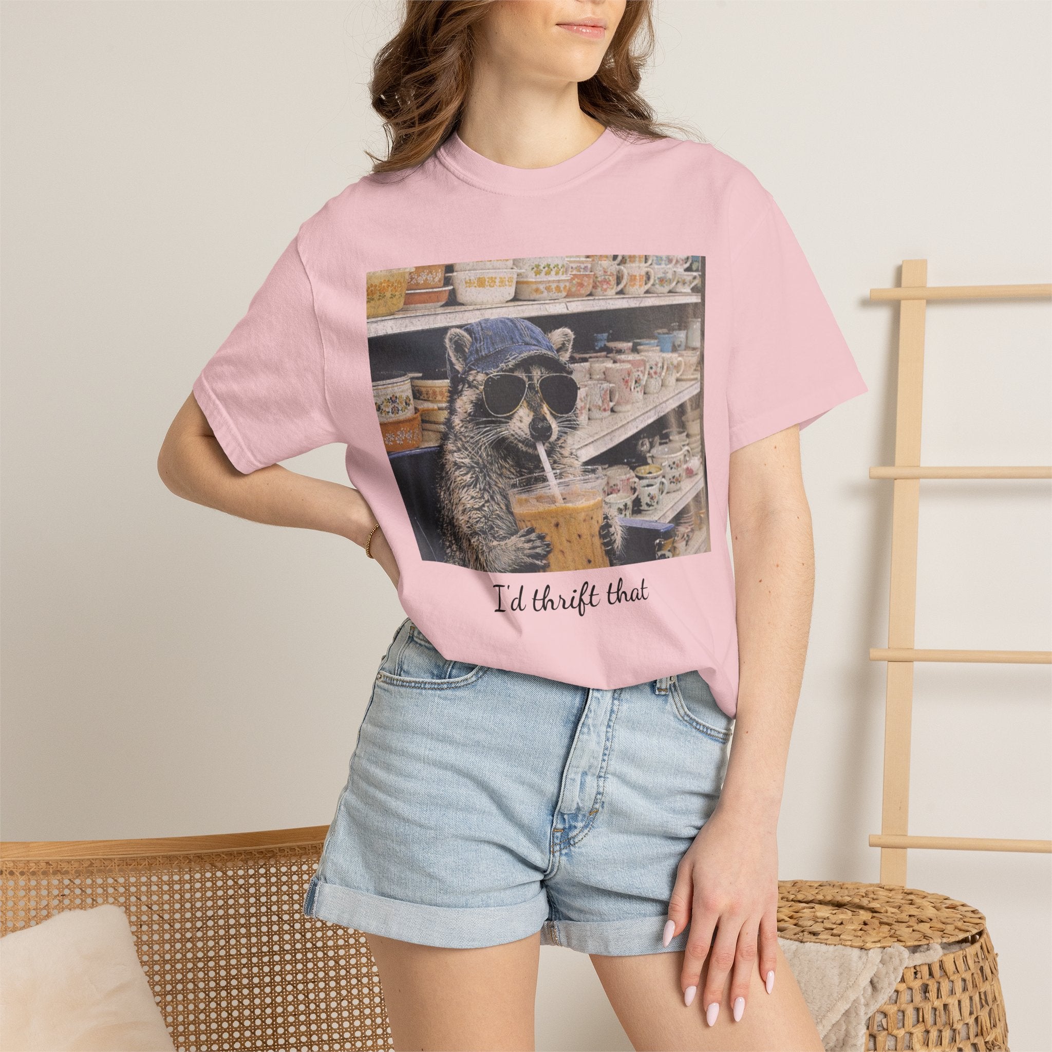 Raccoon Thrift Finds Tee — "I’d thrift that" Graphic T-Shirt