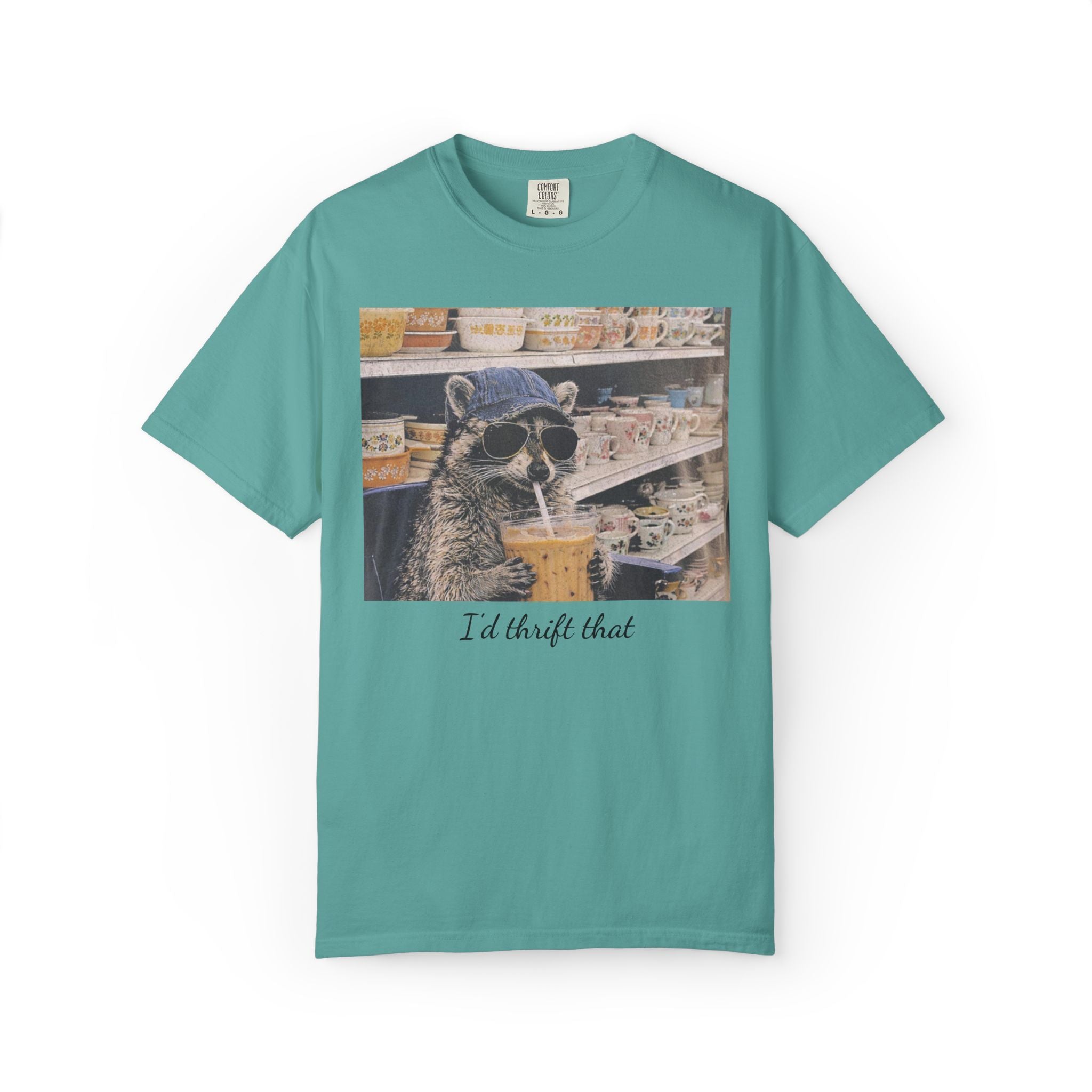 Raccoon Thrift Finds Tee — "I’d thrift that" Graphic T-Shirt