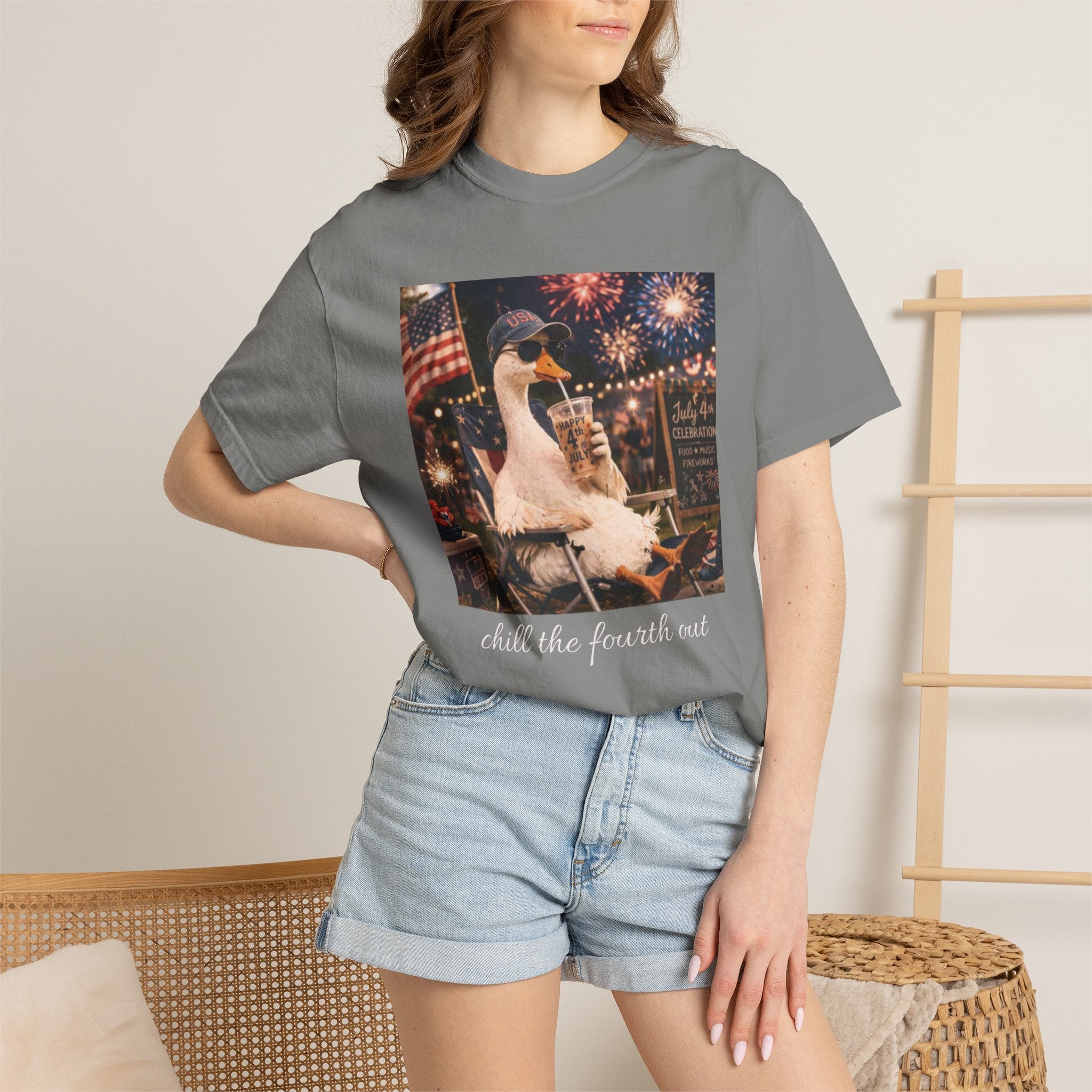 Fourth of July Duck T-Shirt — "Chill the Fourth Out"