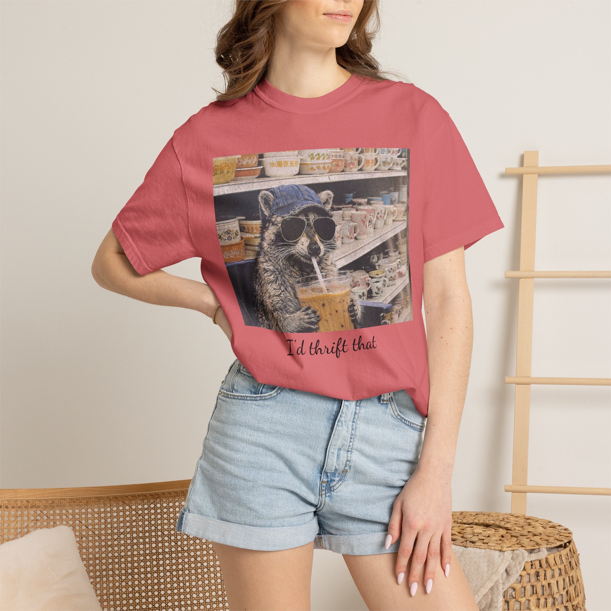 Raccoon Thrift Finds Tee — "I’d thrift that" Graphic T-Shirt