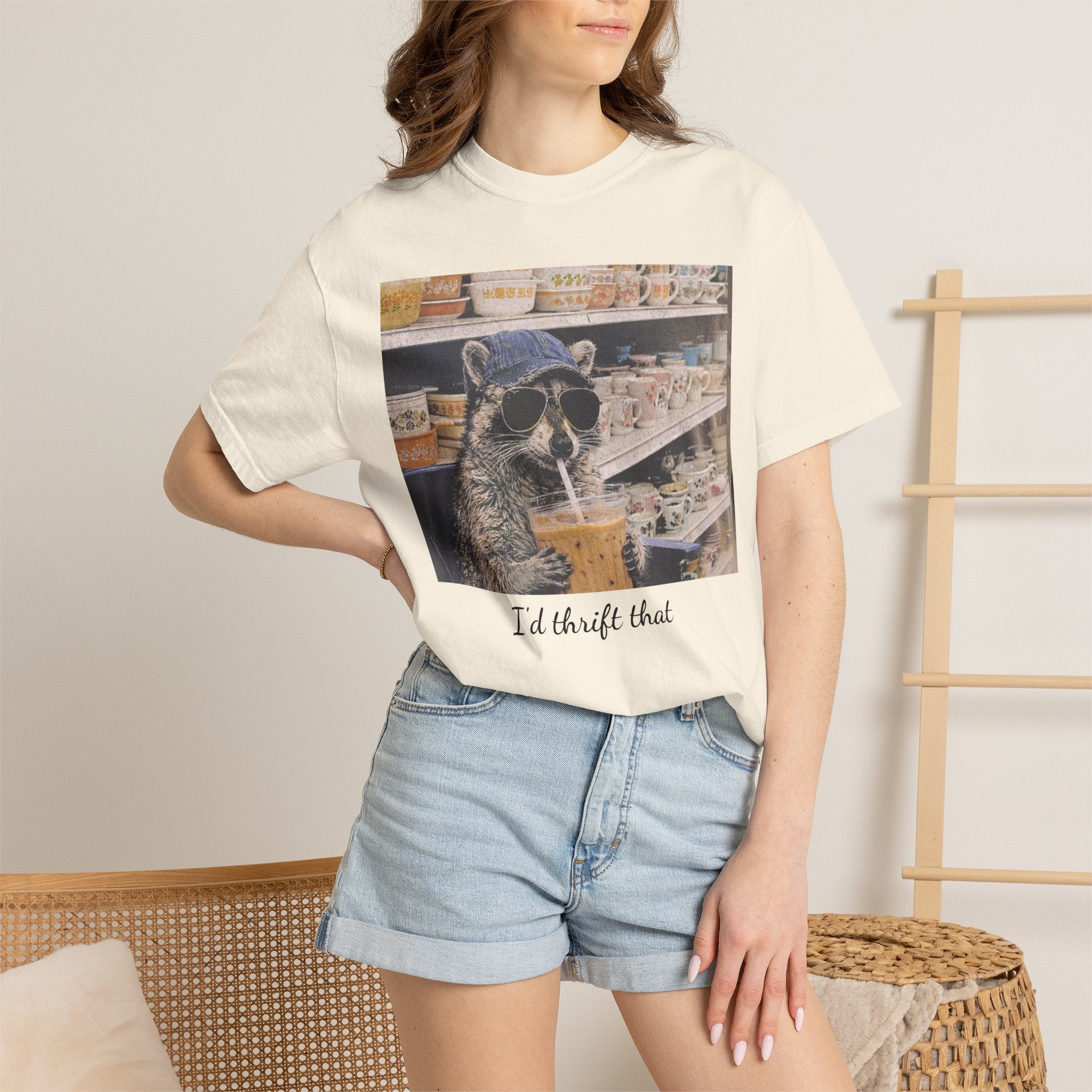 Raccoon Thrift Finds Tee — "I’d thrift that" Graphic T-Shirt