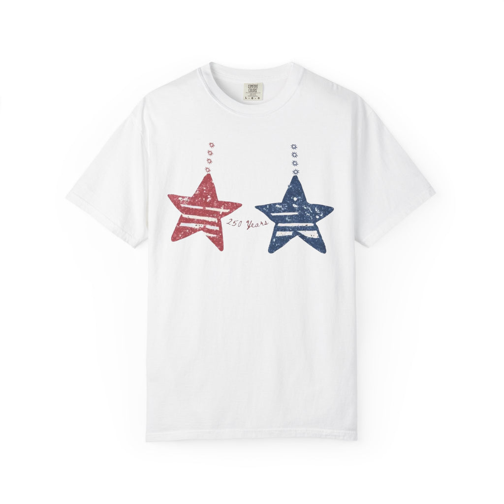 Patriotic Red & Blue Star Graphic T-Shirt