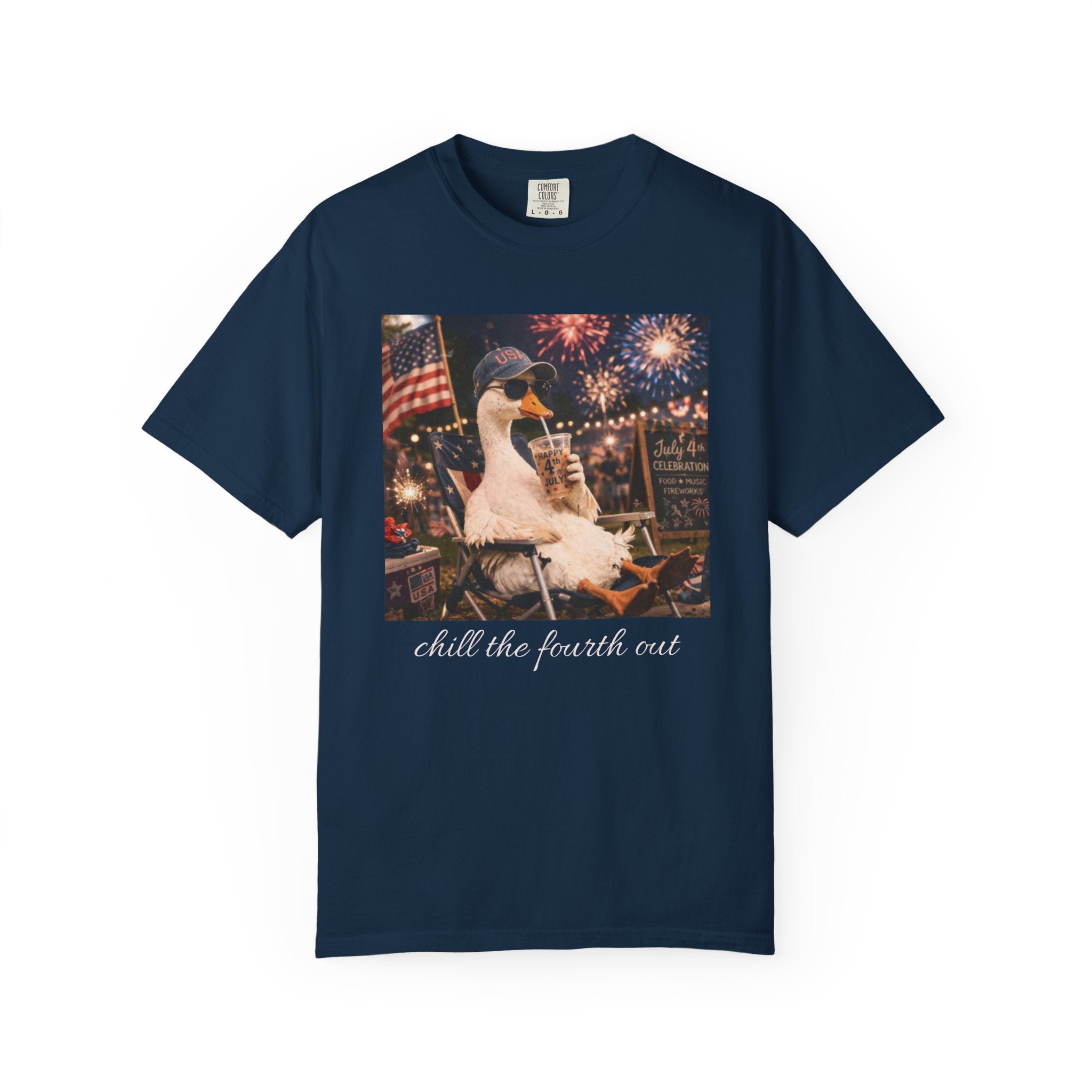 Fourth of July Duck T-Shirt — "Chill the Fourth Out"