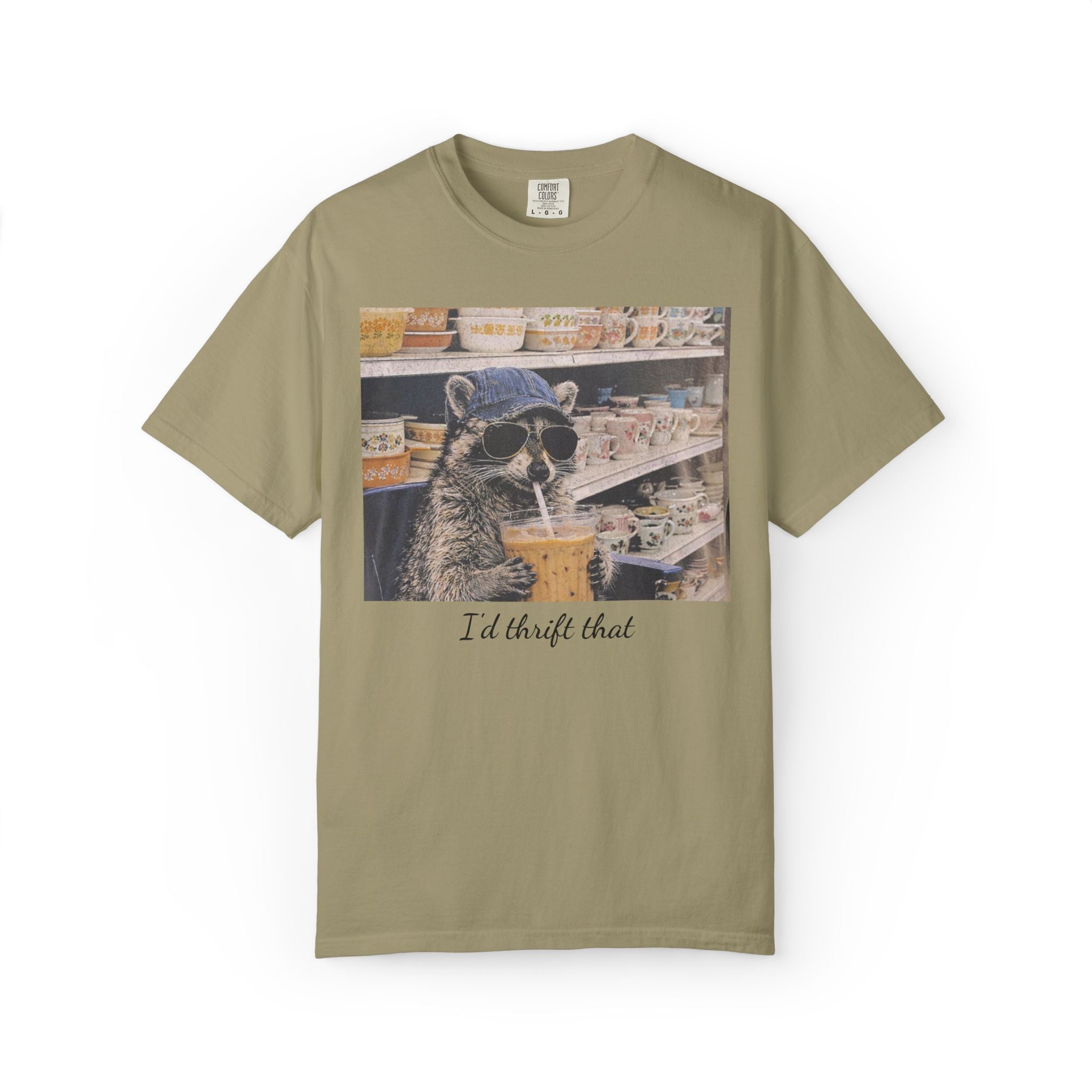 Raccoon Thrift Finds Tee — "I’d thrift that" Graphic T-Shirt