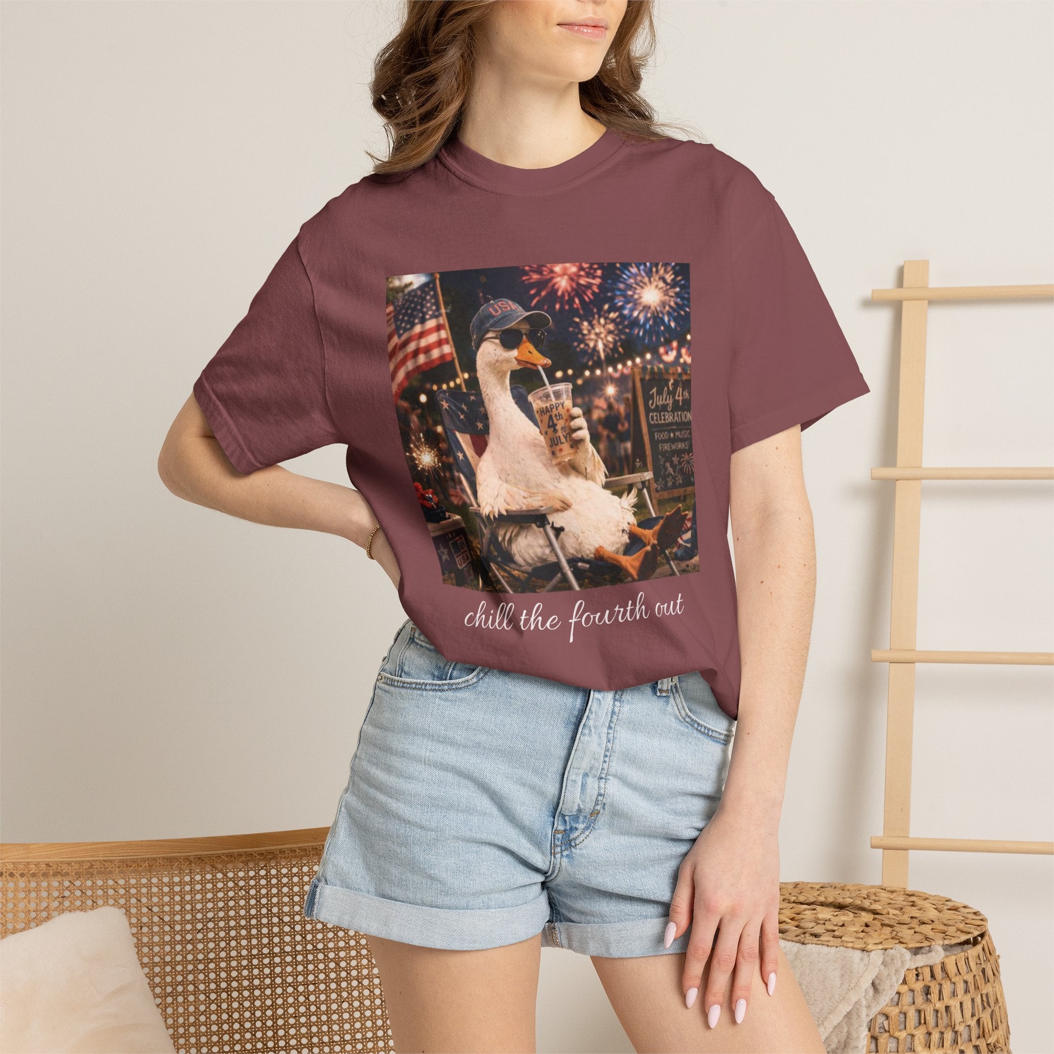 Fourth of July Duck T-Shirt — "Chill the Fourth Out"