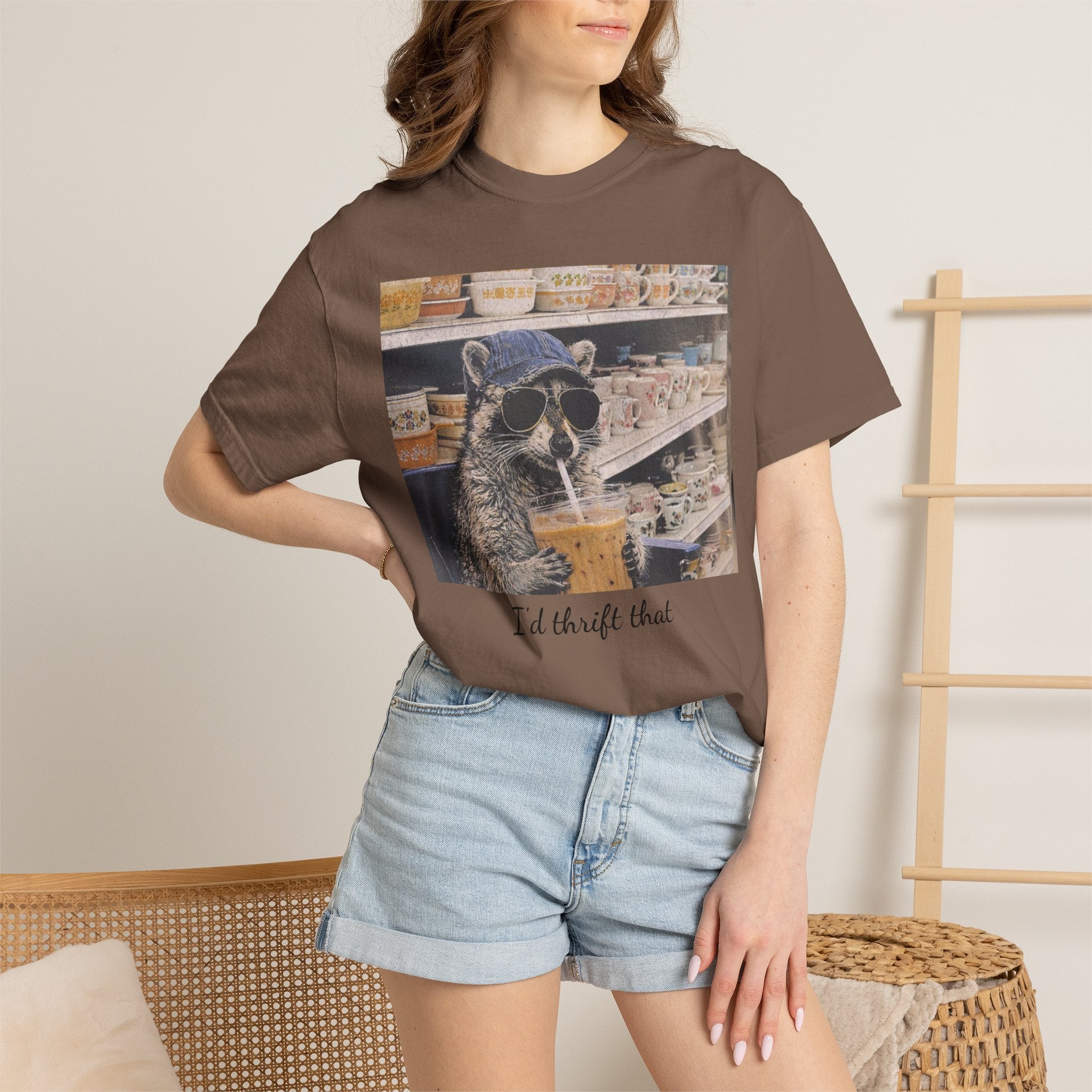 Raccoon Thrift Finds Tee — "I’d thrift that" Graphic T-Shirt