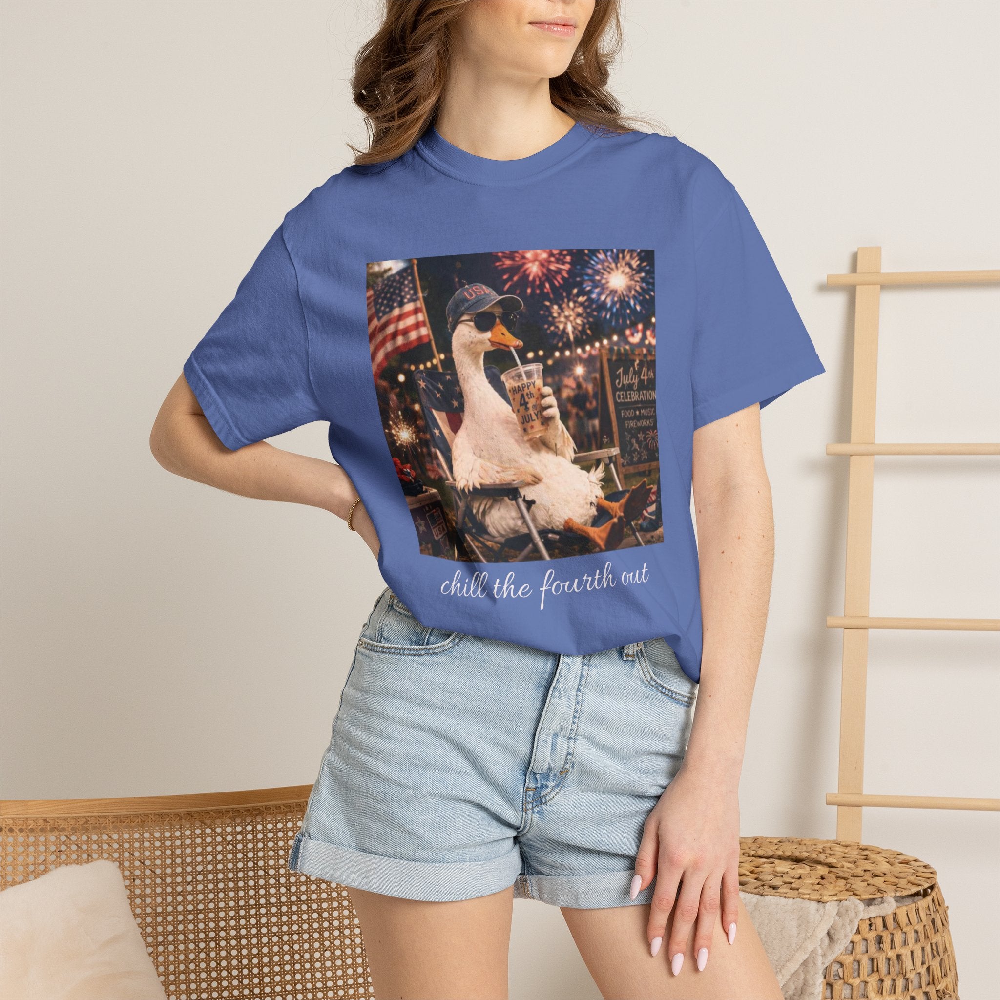 Fourth of July Duck T-Shirt — "Chill the Fourth Out"