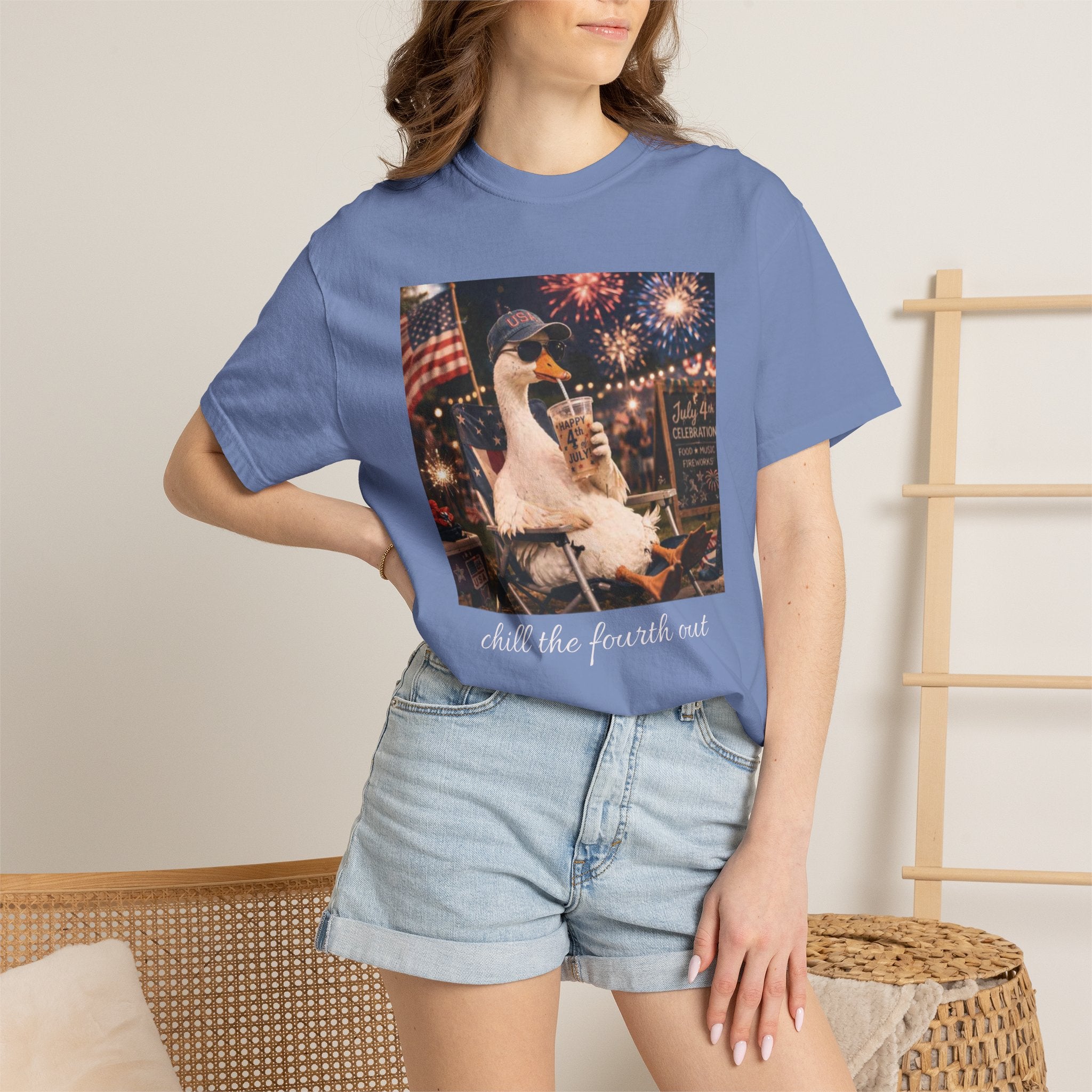 Fourth of July Duck T-Shirt — "Chill the Fourth Out"