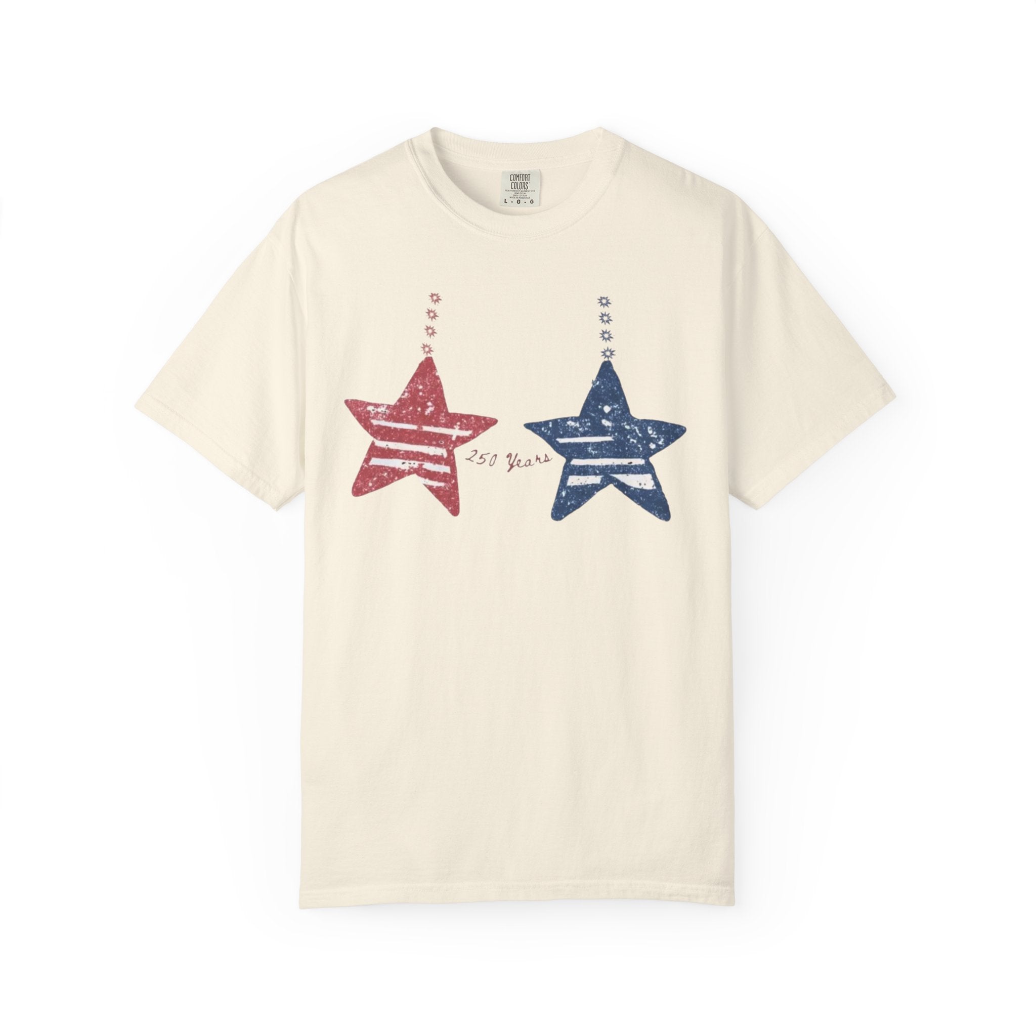 Patriotic Red & Blue Star Graphic T-Shirt