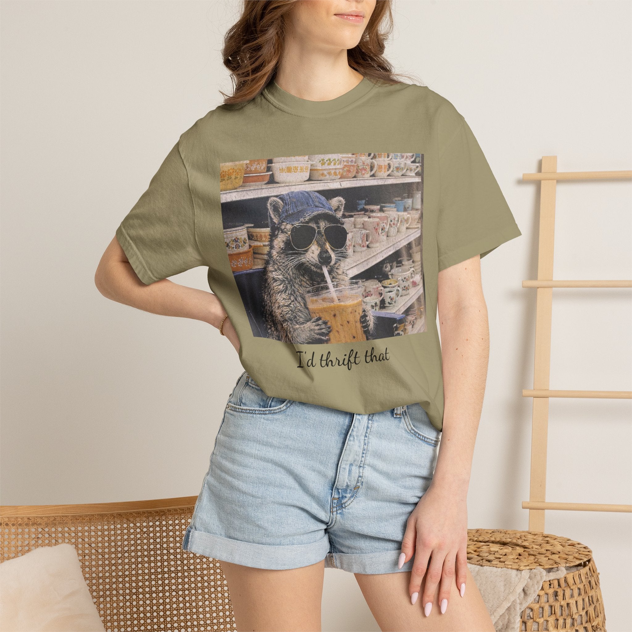 Raccoon Thrift Finds Tee — "I’d thrift that" Graphic T-Shirt