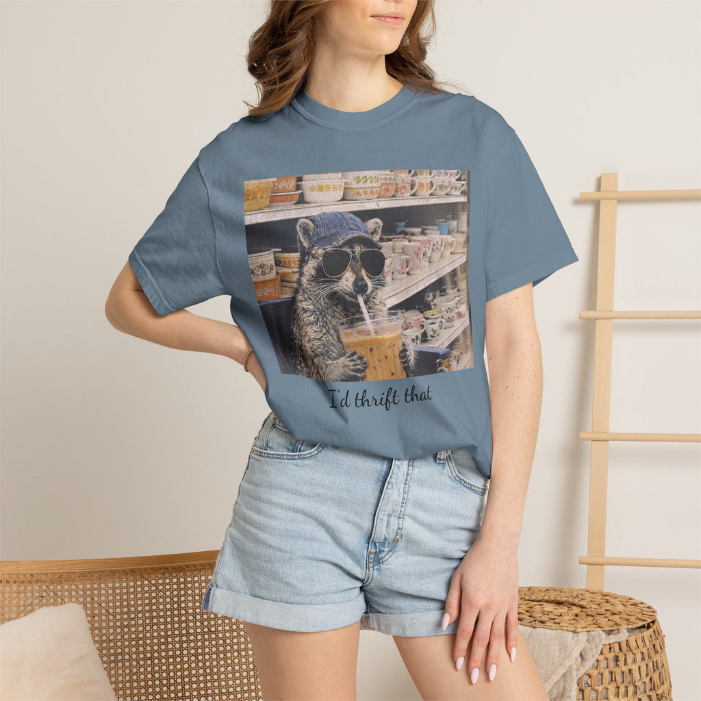 Raccoon Thrift Finds Tee — "I’d thrift that" Graphic T-Shirt