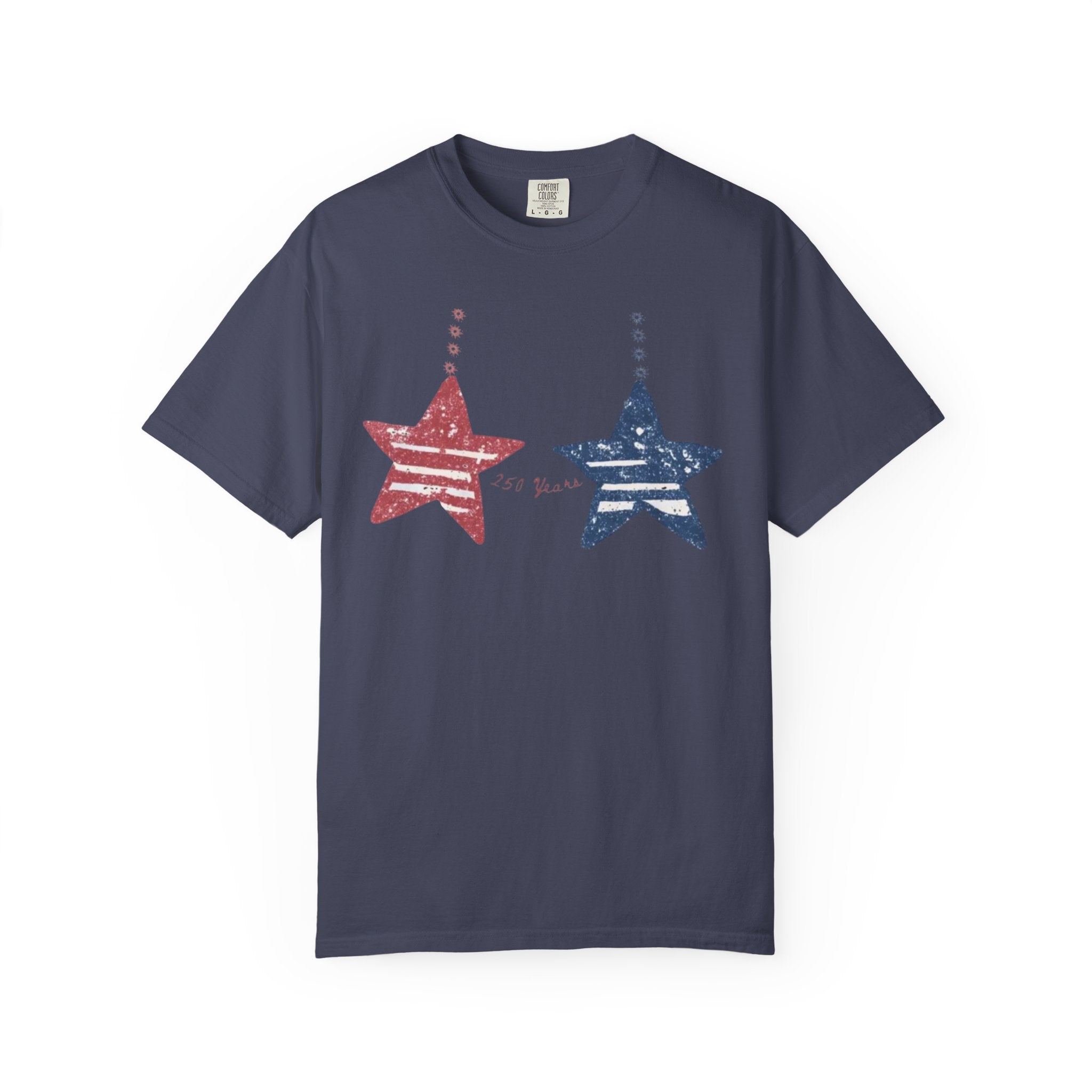 Patriotic Red & Blue Star Graphic T-Shirt
