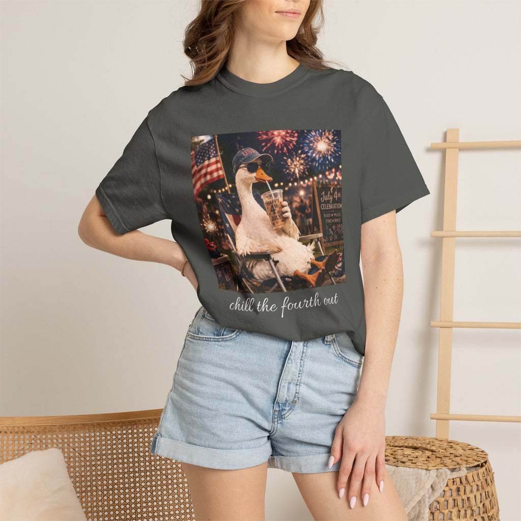 Fourth of July Duck T-Shirt — "Chill the Fourth Out"