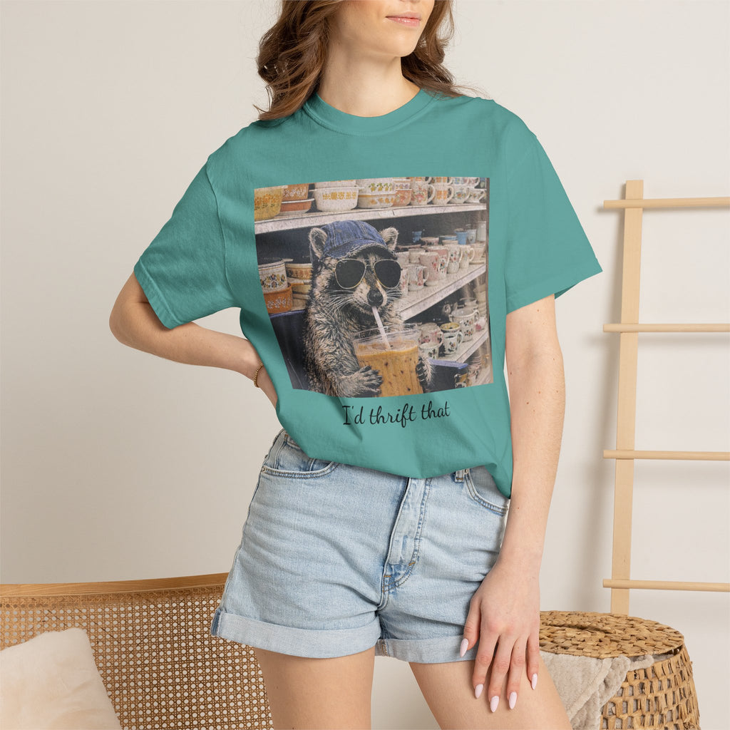 Raccoon Thrift Finds Tee — "I’d thrift that" Graphic T-Shirt